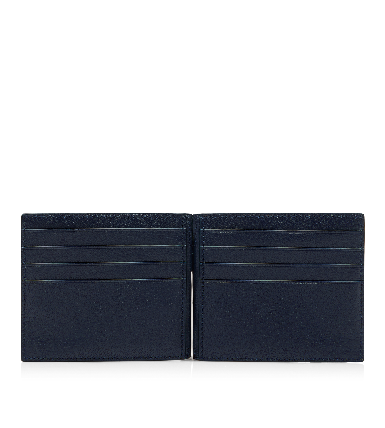 SUPPLE GRAIN LEATHER ELONGATED T LINE MONEY CLIP WALLET image number 1