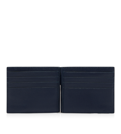 SUPPLE GRAIN LEATHER ELONGATED T LINE MONEY CLIP WALLET image number 1