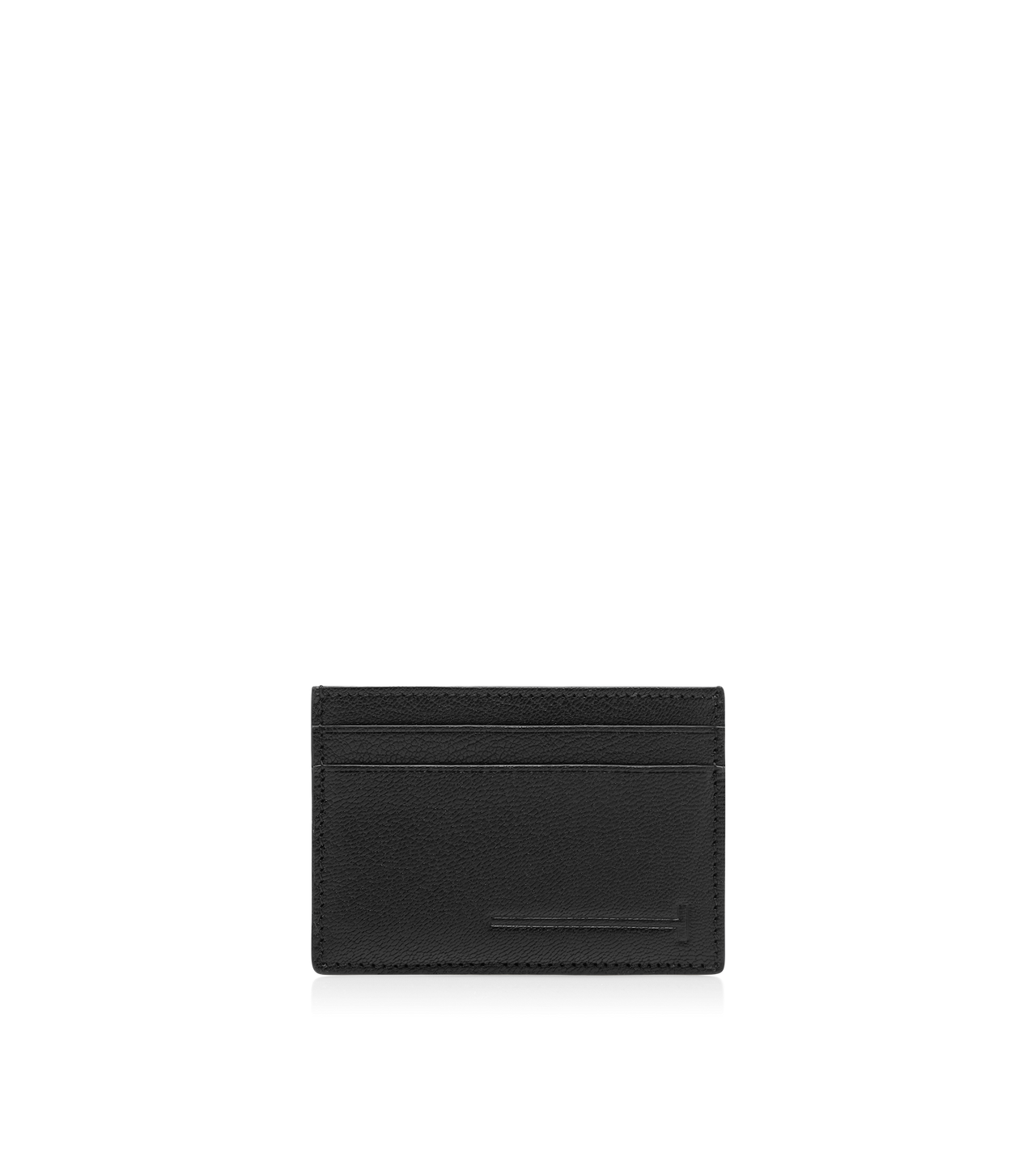 SUPPLE GRAIN LEATHER ELONGATED T LINE CLASSIC CARD HOLDER image number 0