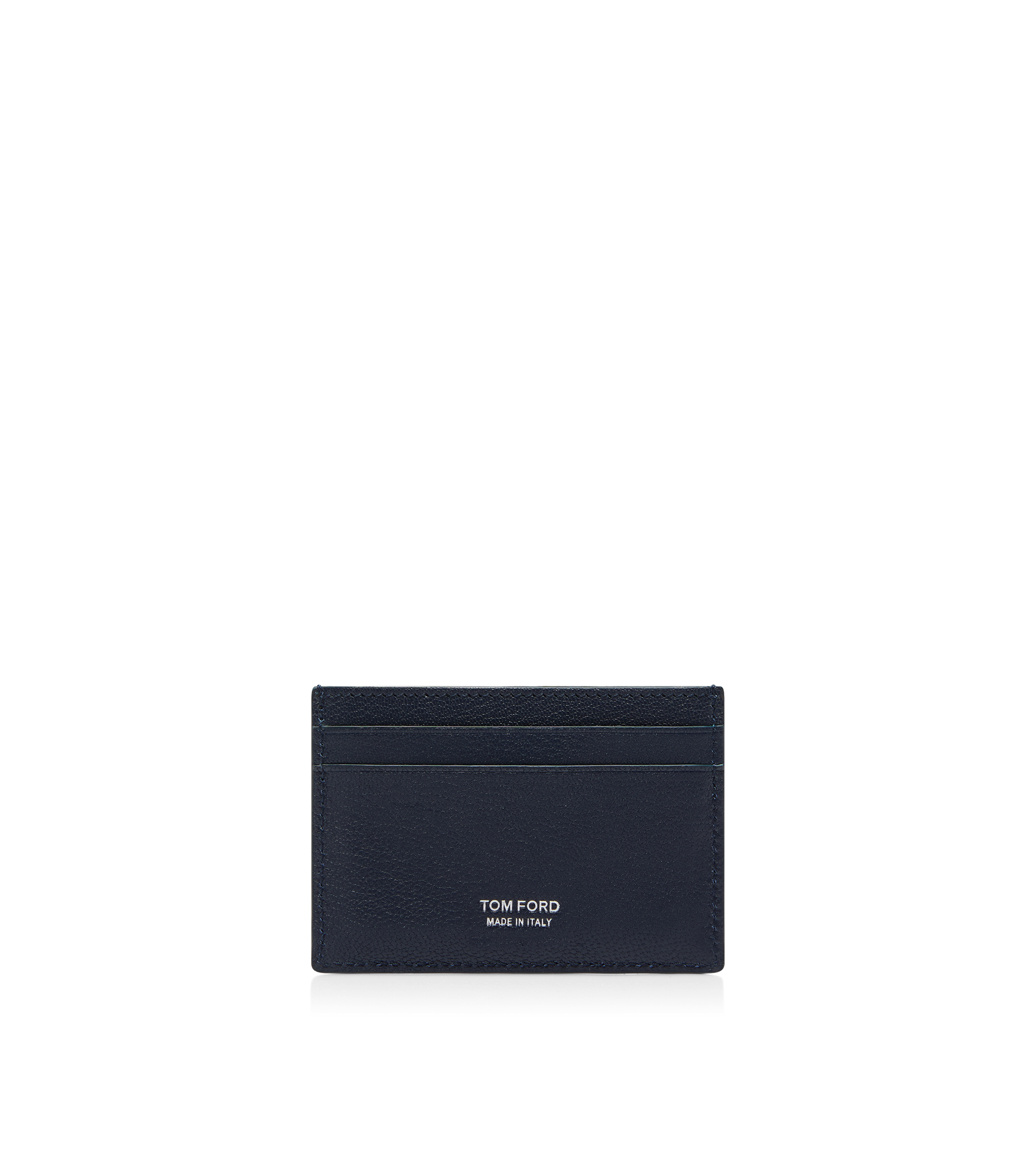 SUPPLE GRAIN LEATHER ELONGATED T LINE CLASSIC CARD HOLDER