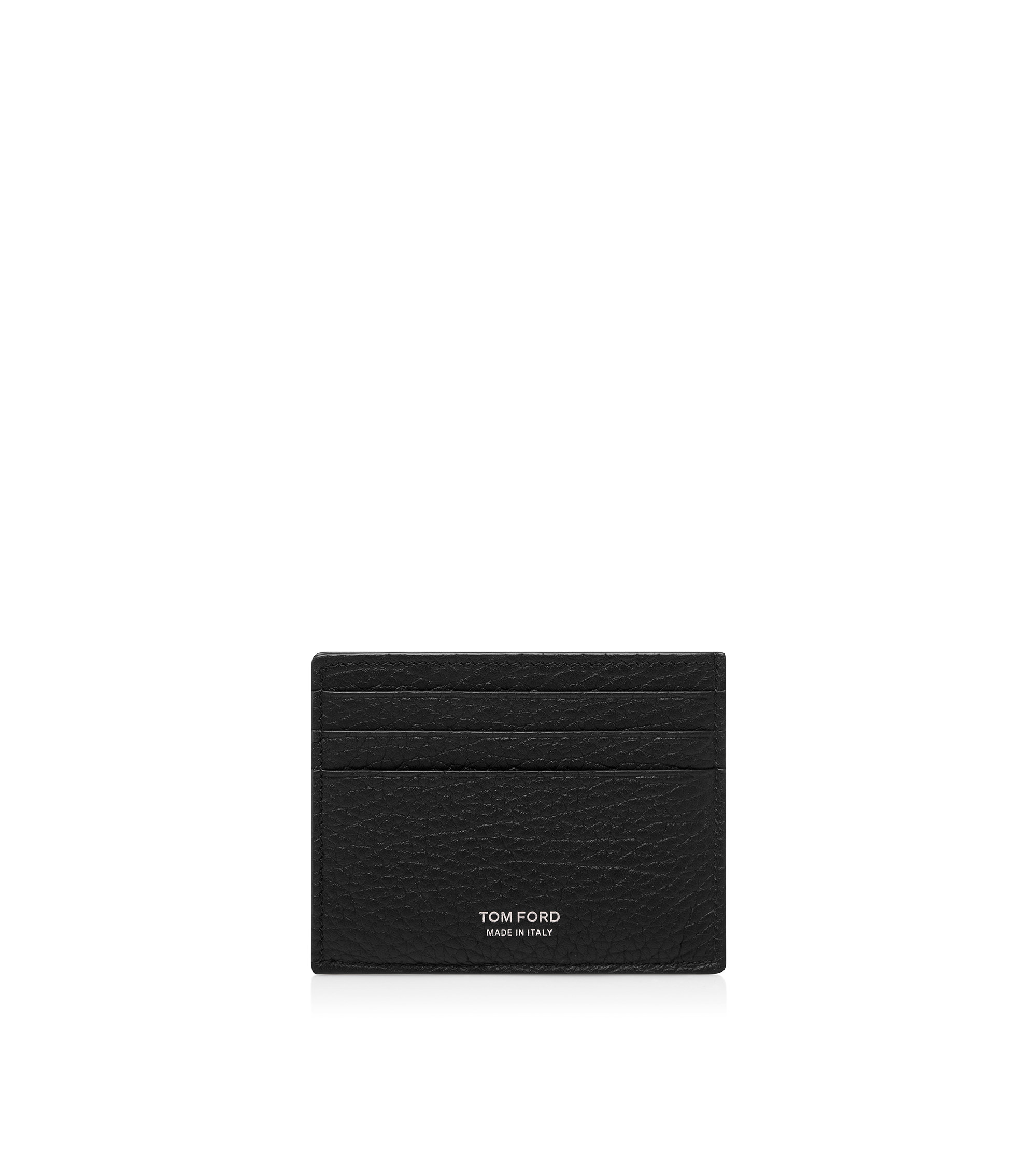 PRINTED DEER LEATHER ELONGATED T LINE CARD HOLDER WITH CENTRAL POCKET