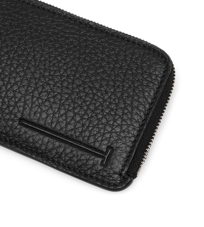 PRINTED DEER LEATHER ELONGATED T LINE ZIP WALLET WITH CARD SLOT image number 2