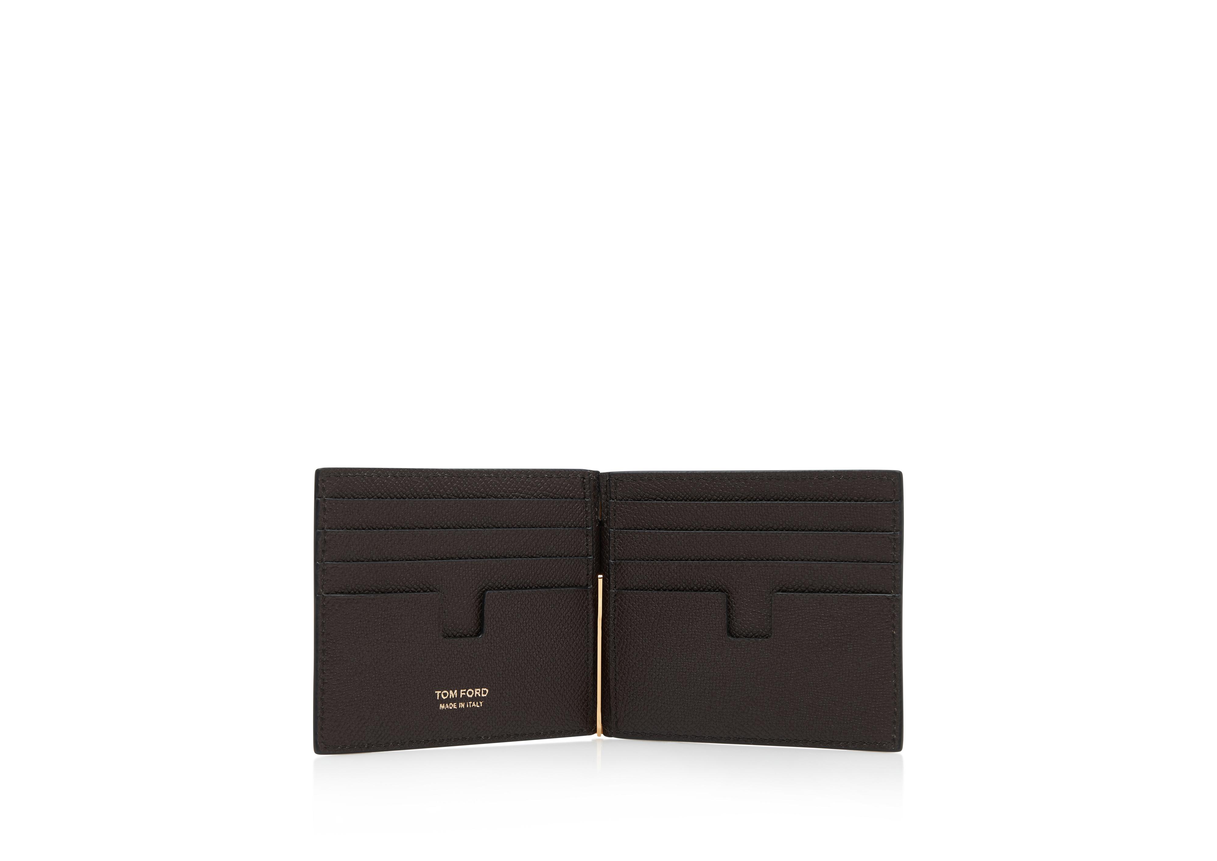 Tom Ford Money Clip Leather Wallet - Brown