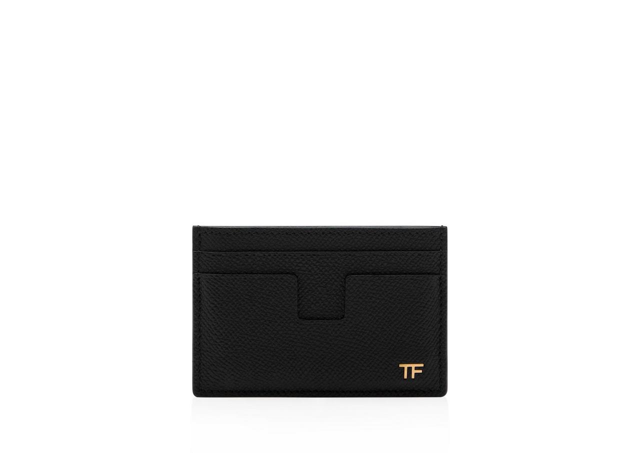 TOM FORD LEATHER BLACK SMALL GRAIN LEATHER CLASSIC CARDHOLDER