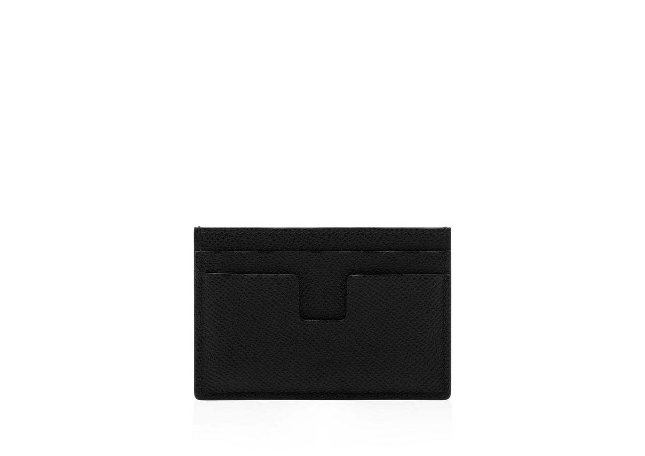 TOM FORD LEATHER BLACK SMALL GRAIN LEATHER CLASSIC CARDHOLDER