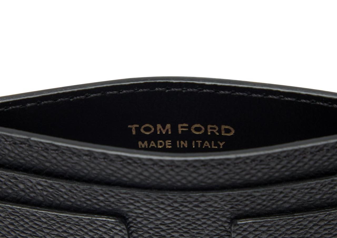 TOM FORD LEATHER BLACK SMALL GRAIN LEATHER CLASSIC CARDHOLDER