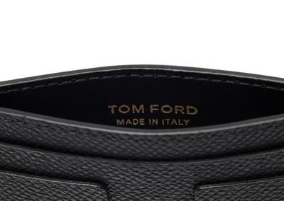 TOM FORD LEATHER BLACK SMALL GRAIN LEATHER CLASSIC CARDHOLDER