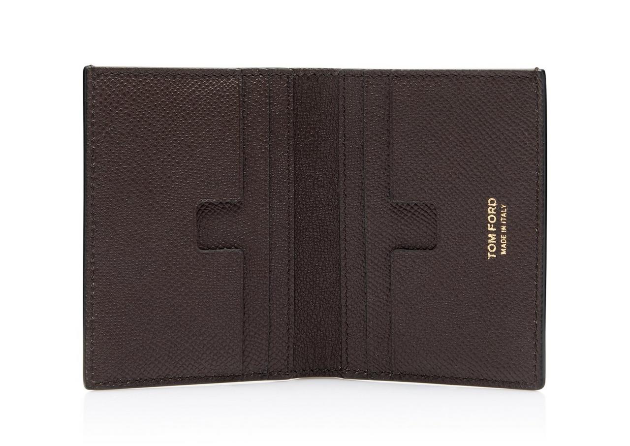 SMALL GRAIN LEATHER FOLDING CARDHOLDER image number 1