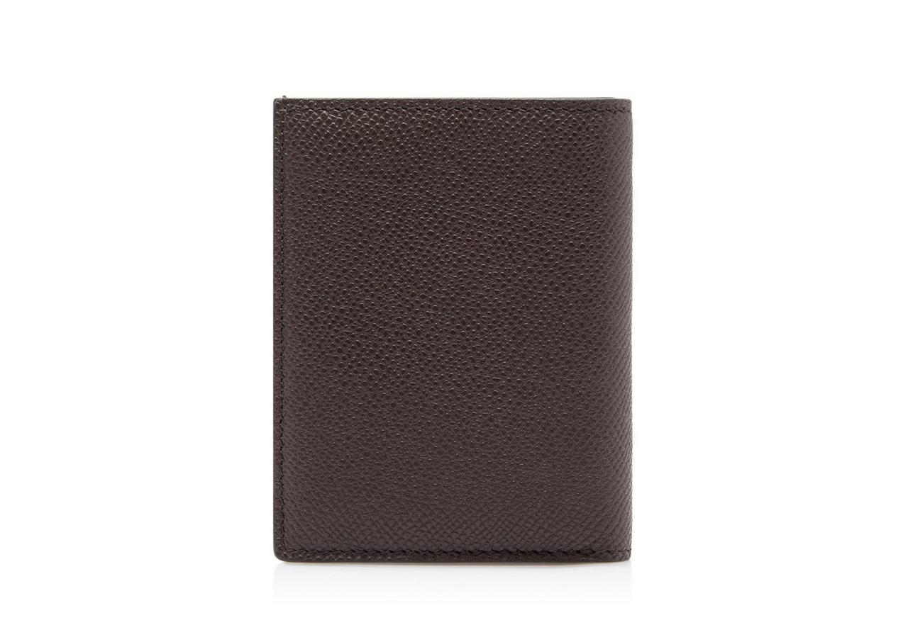 SMALL GRAIN LEATHER FOLDING CARDHOLDER image number 2