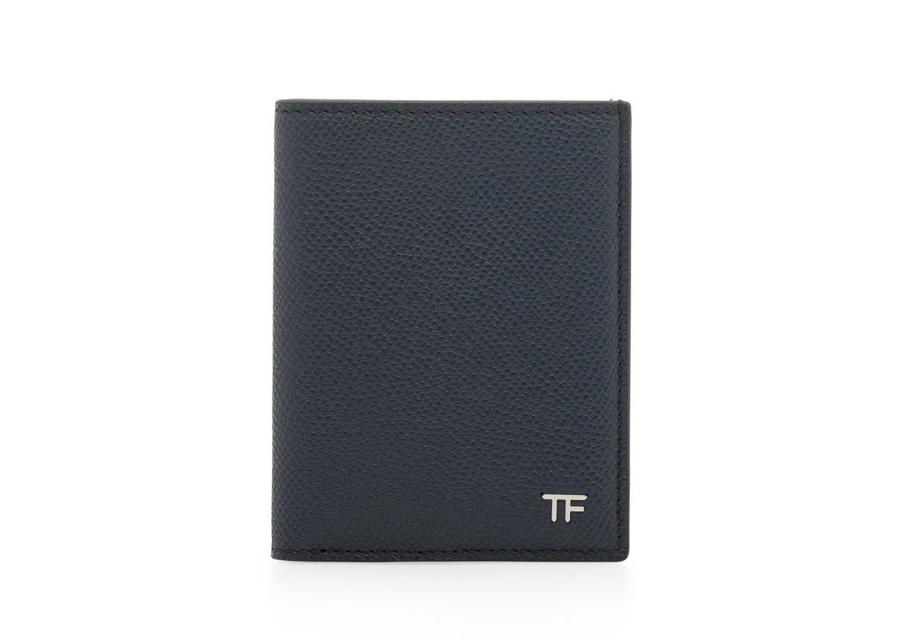SMALL GRAIN LEATHER FOLDING CARDHOLDER image number 0