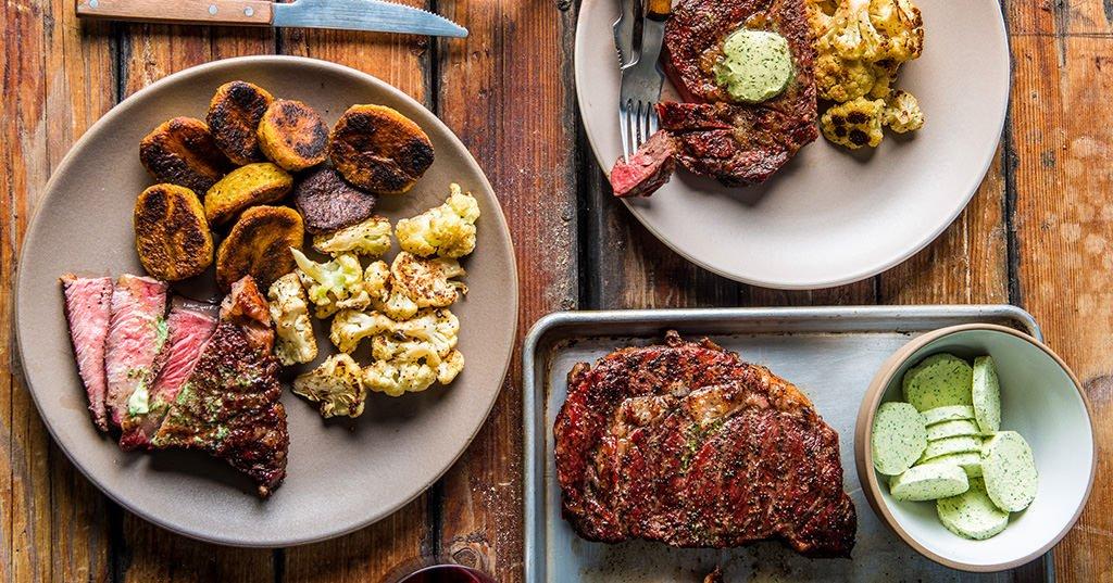 Grilled Ribeye with Green Butter Recipe | Traeger Grills