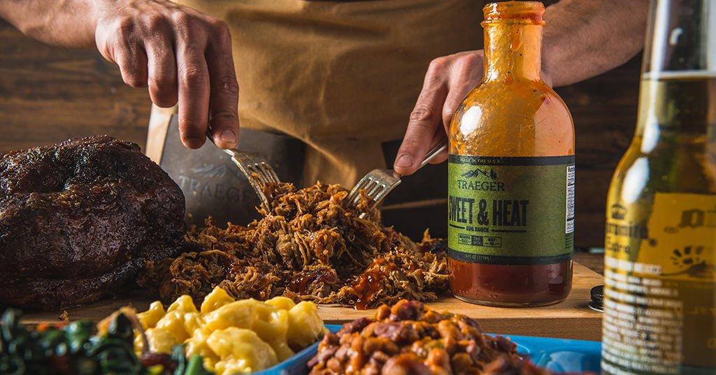 BBQ Pulled Pork with Sweet & Heat BBQ Sauce Recipe - Traeger