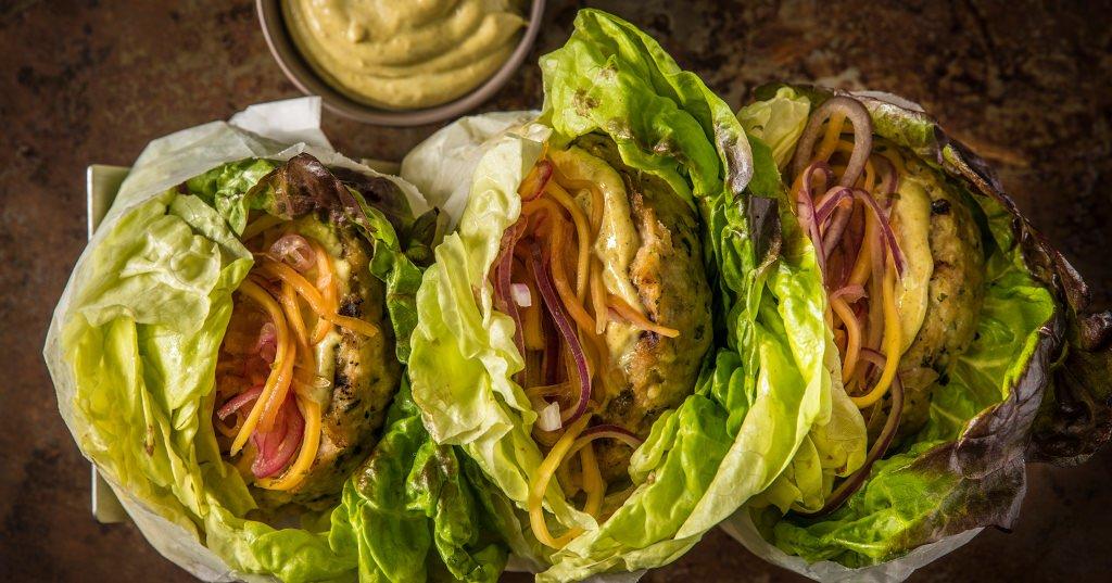 Grilled Thai Chicken Burgers & Papaya Slaw Recipe - Traeger
