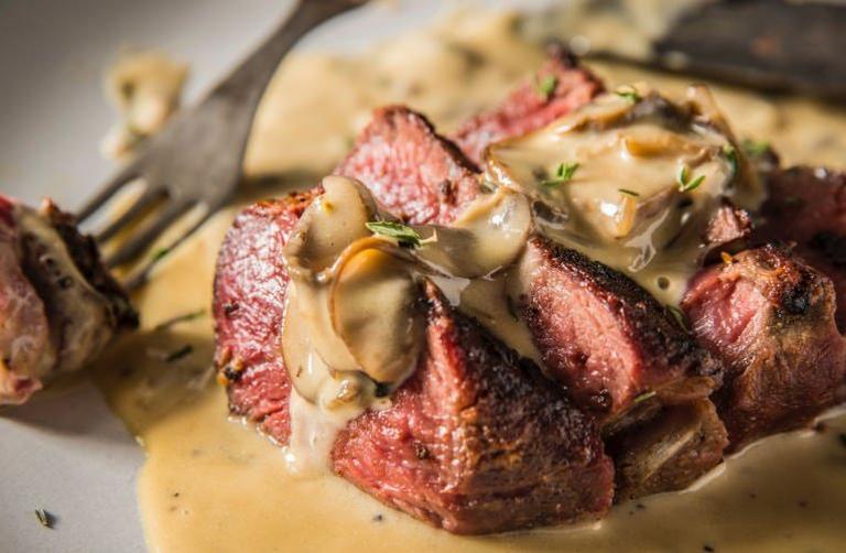 2019-Holiday-Top-10-Recipes-Grilled-Peppercorn-Steaks-Mushroom-Cream-Sauce