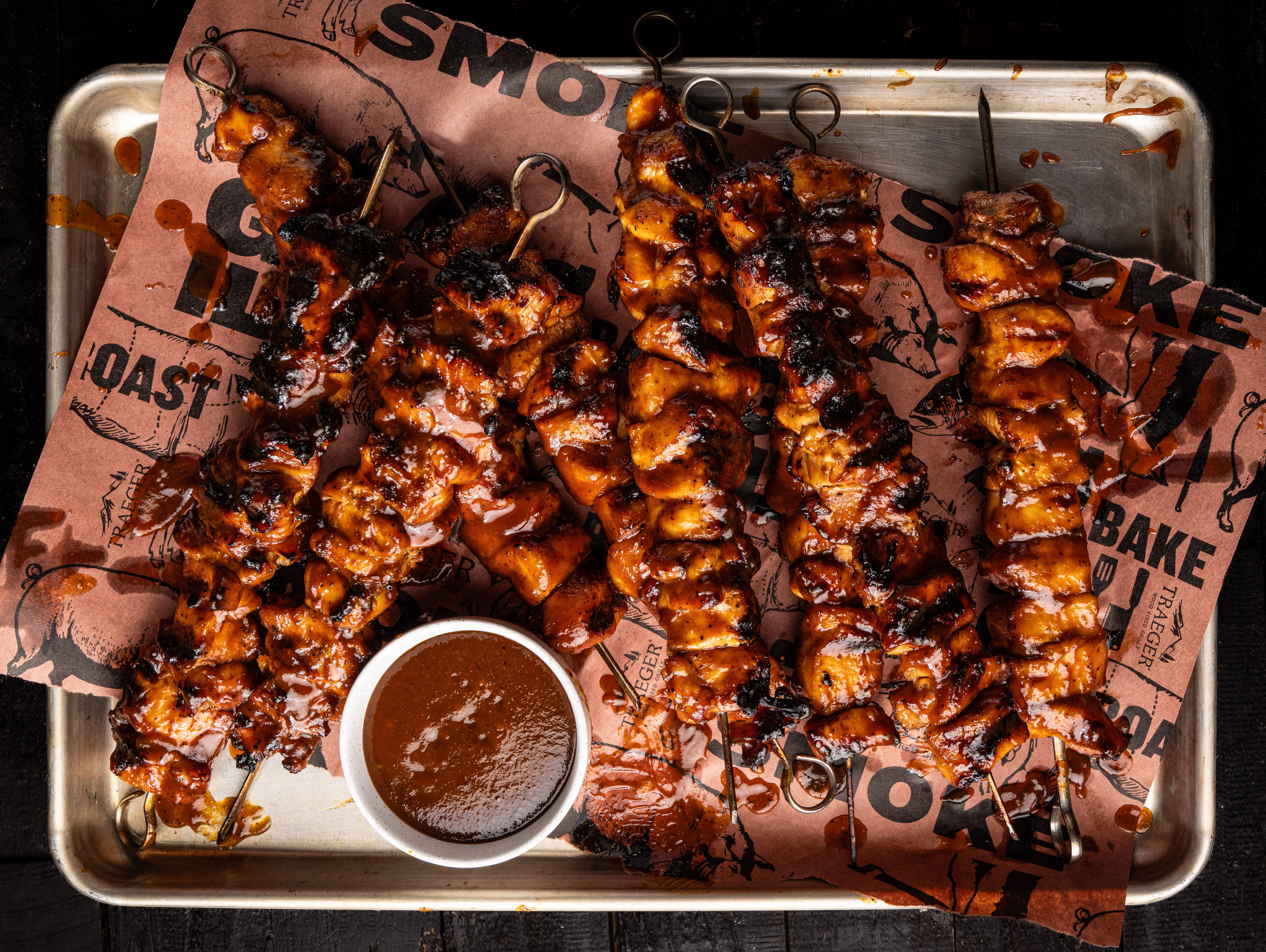 Bourbon BBQ Chicken Kabobs Recipe | Traeger Grills