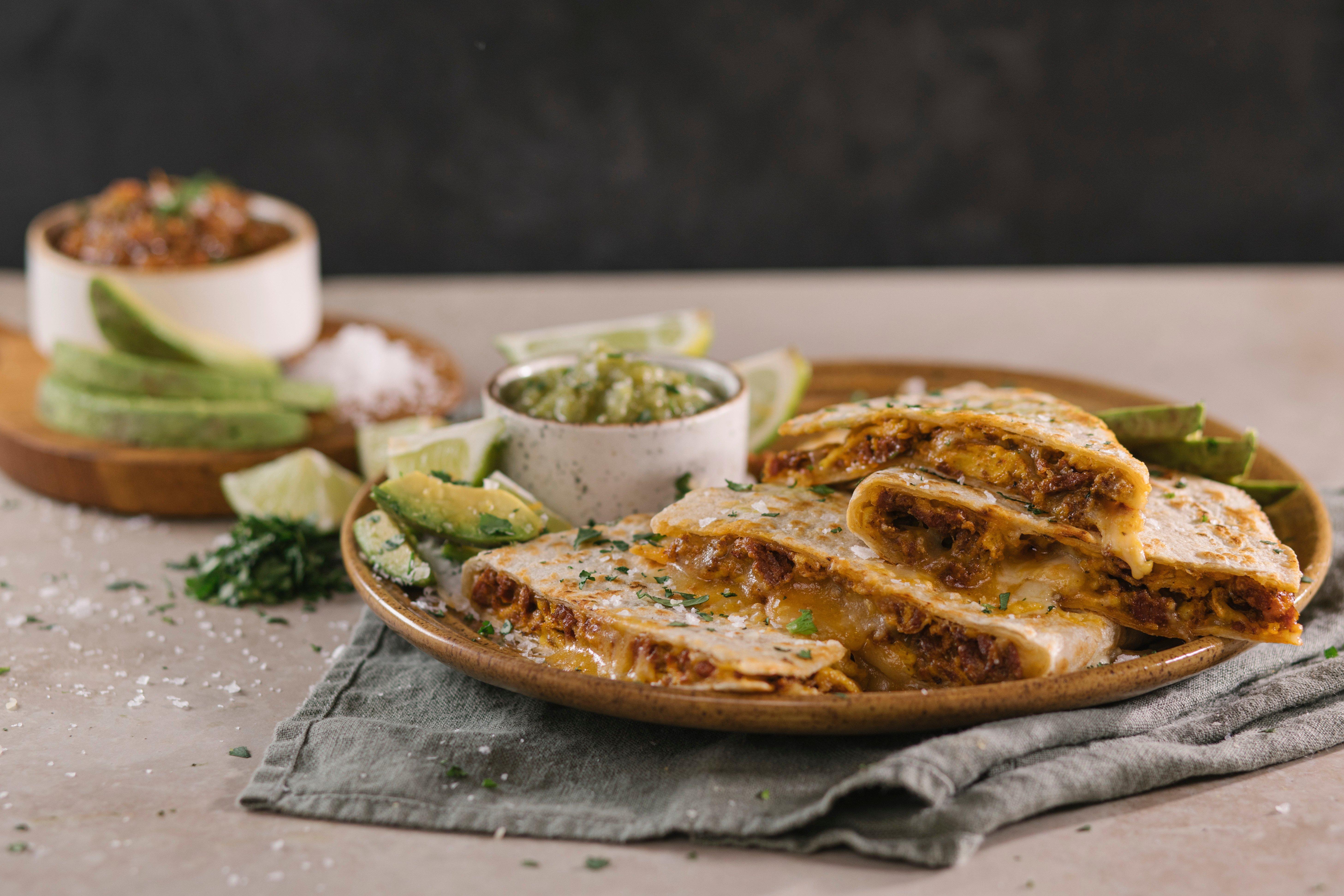 Flat Top Cheesy Egg and Chorizo Quesadillas Recipe - Traeger
