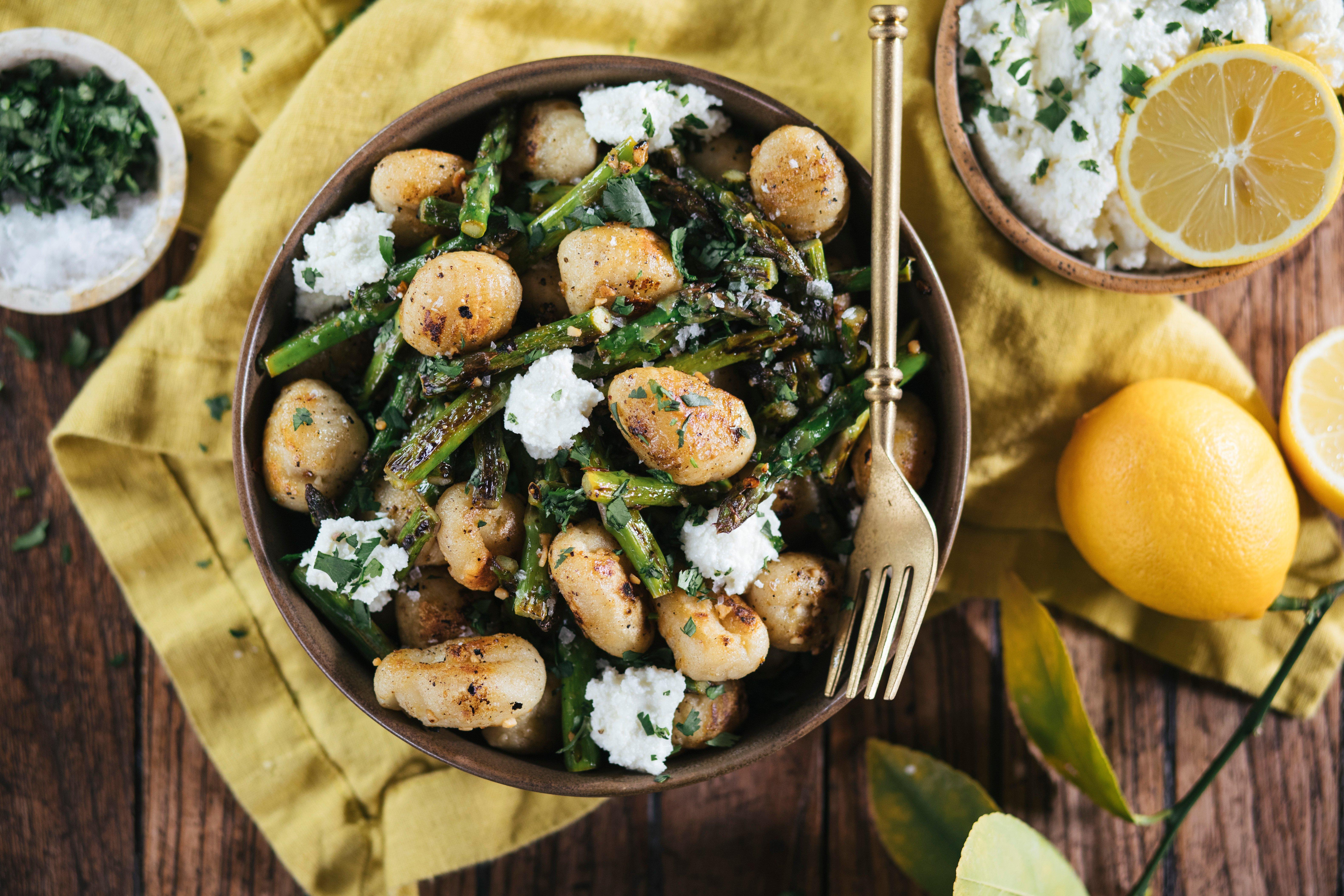 Flat Top Gnocchi with Asparagus and Ricotta Recipe - Traeger