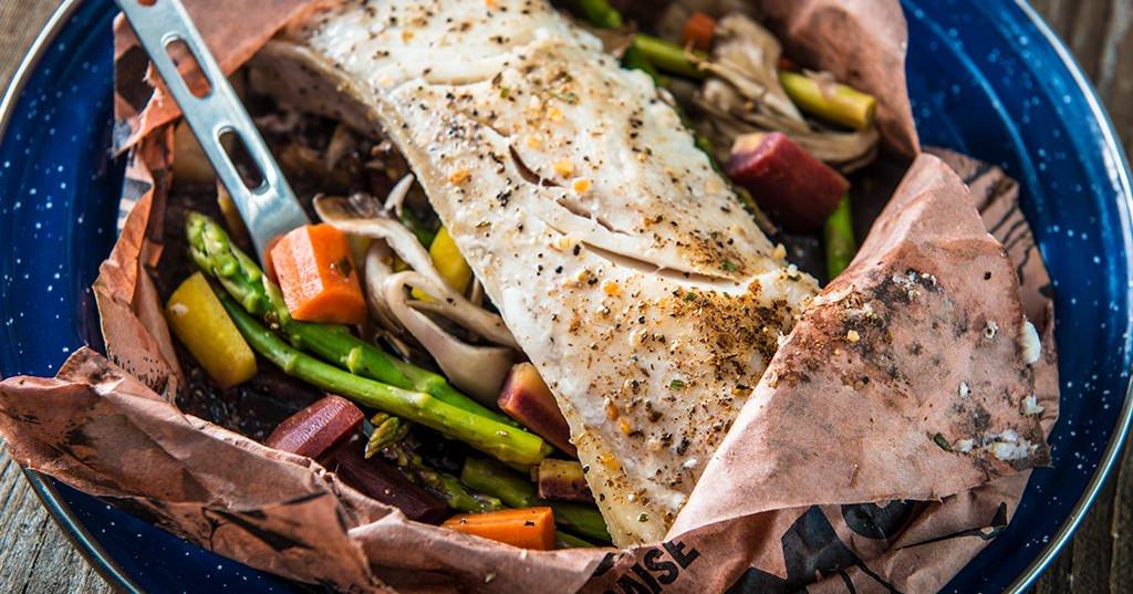 Halibut with Spring Vegetables Recipe | Traeger Grills