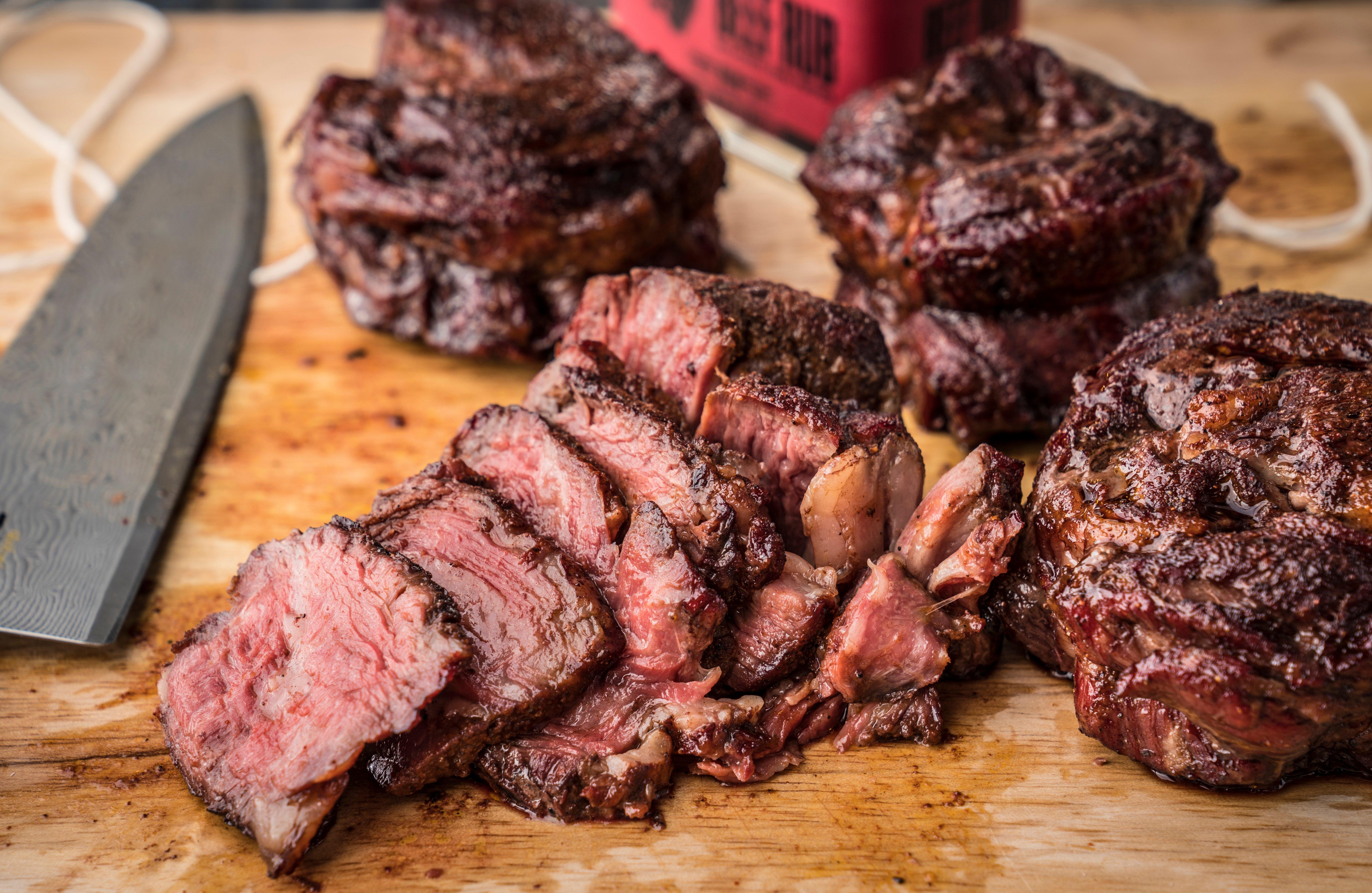 Reverse Seared Ribeye Cap Steaks