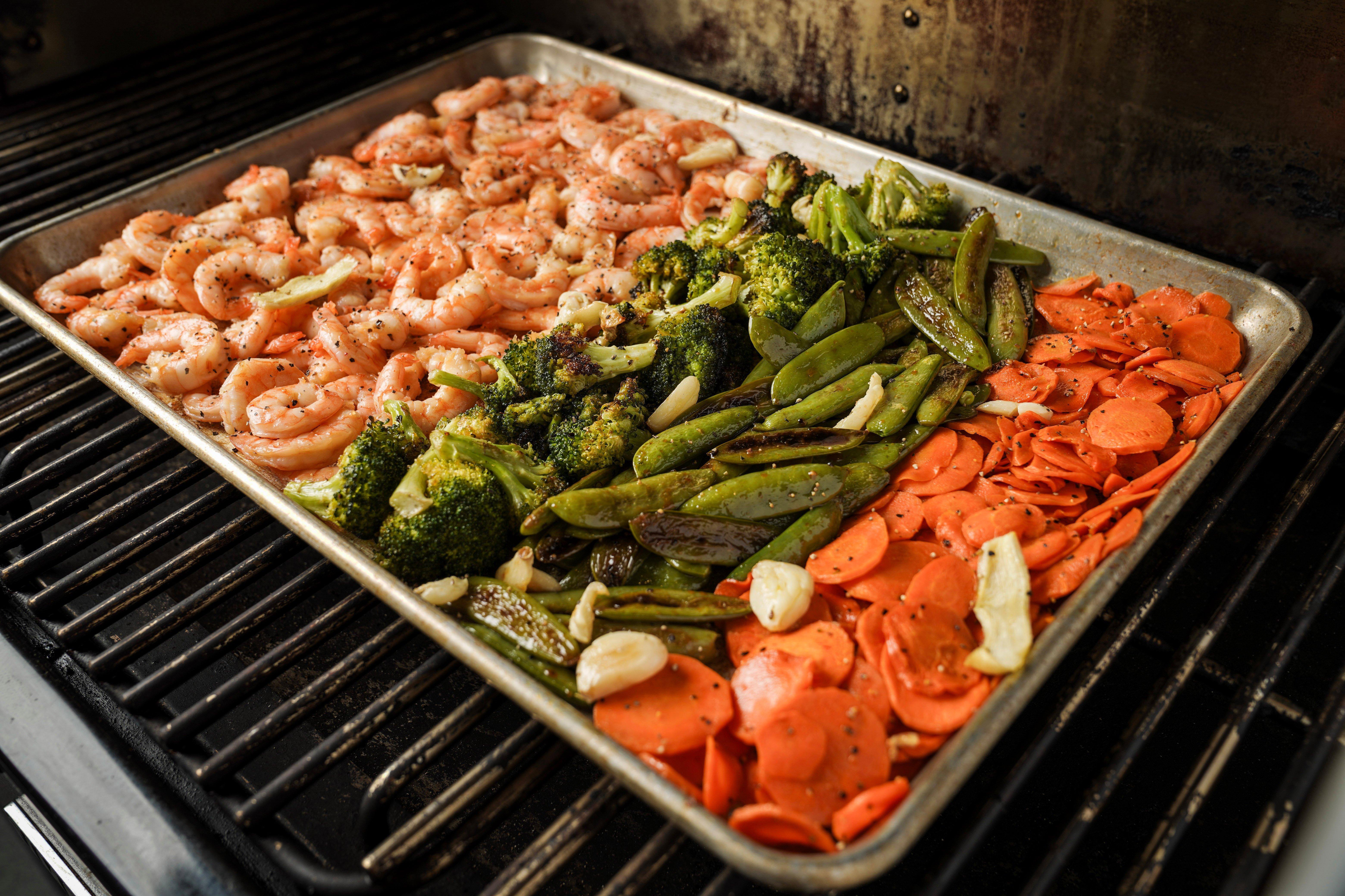 Shrimp and Broccoli Sheet Pan Supper | Traeger®
