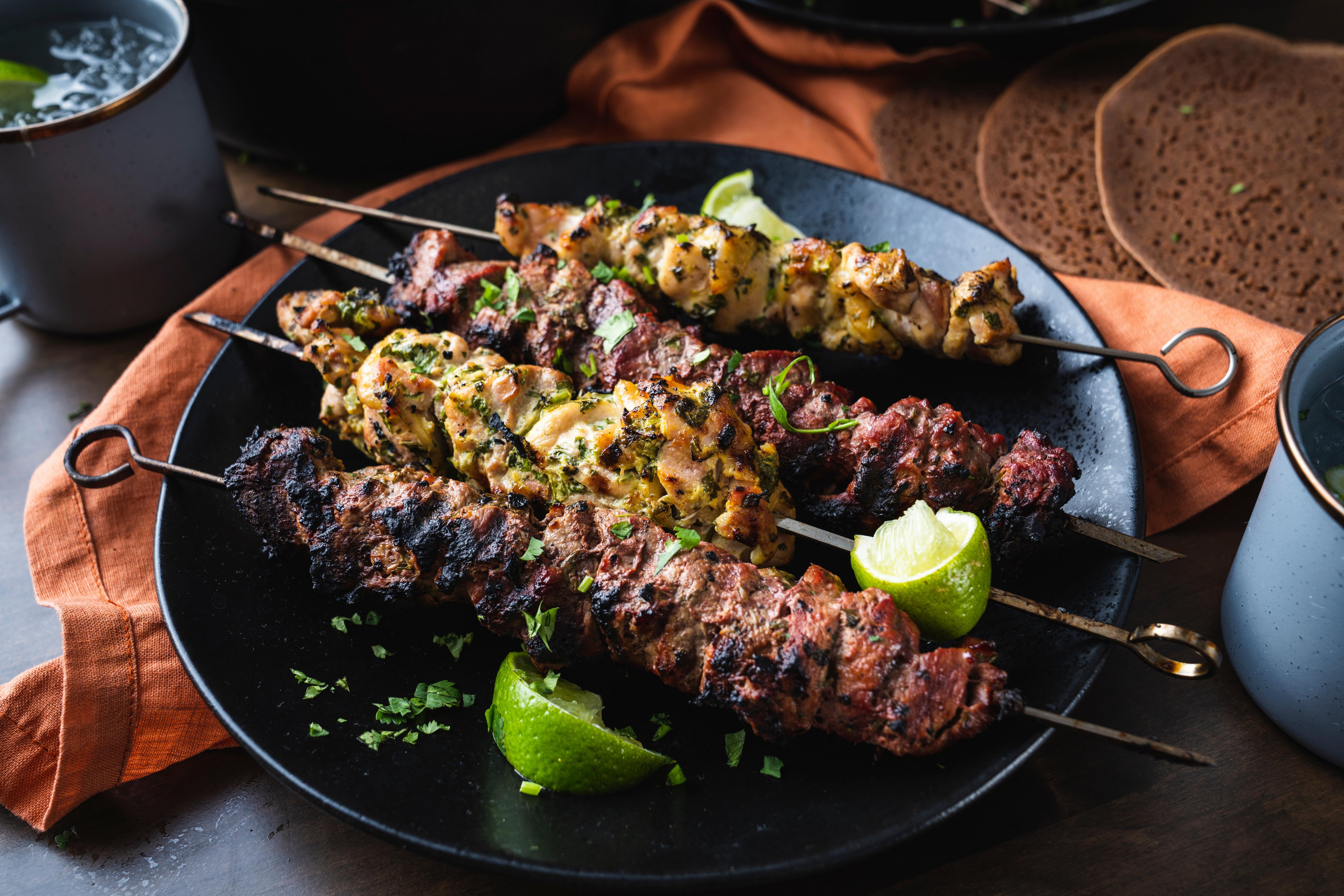 Yogurt-Marinated Chicken Thigh and Beef Kabobs - Traeger