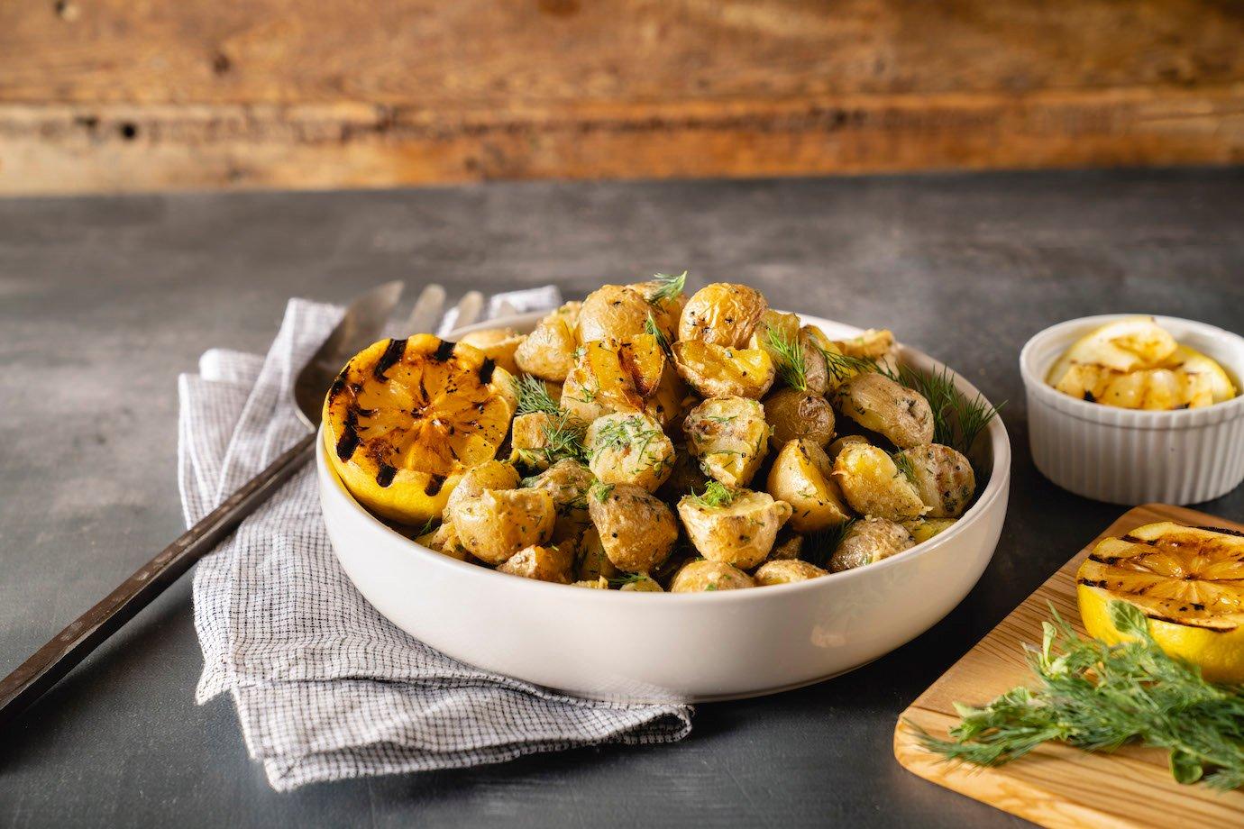 Grilled Potato Salad with Charred Lemon Vinaigrette | Traeger Grills