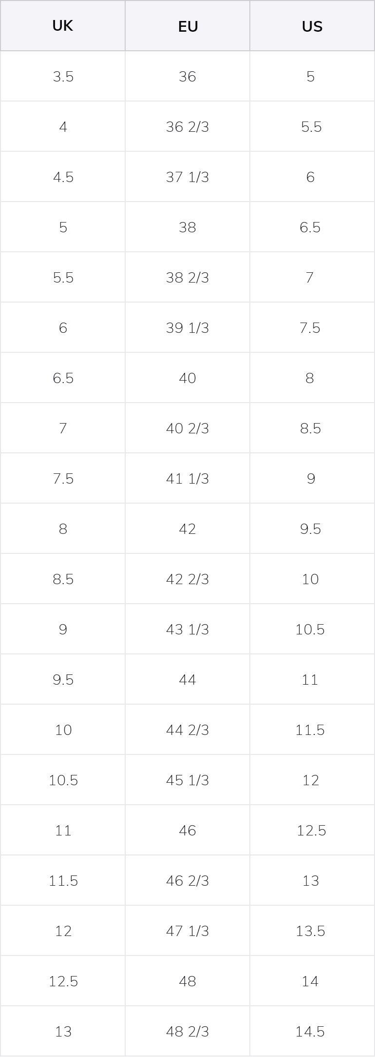 Adidas kids hot sale size chart