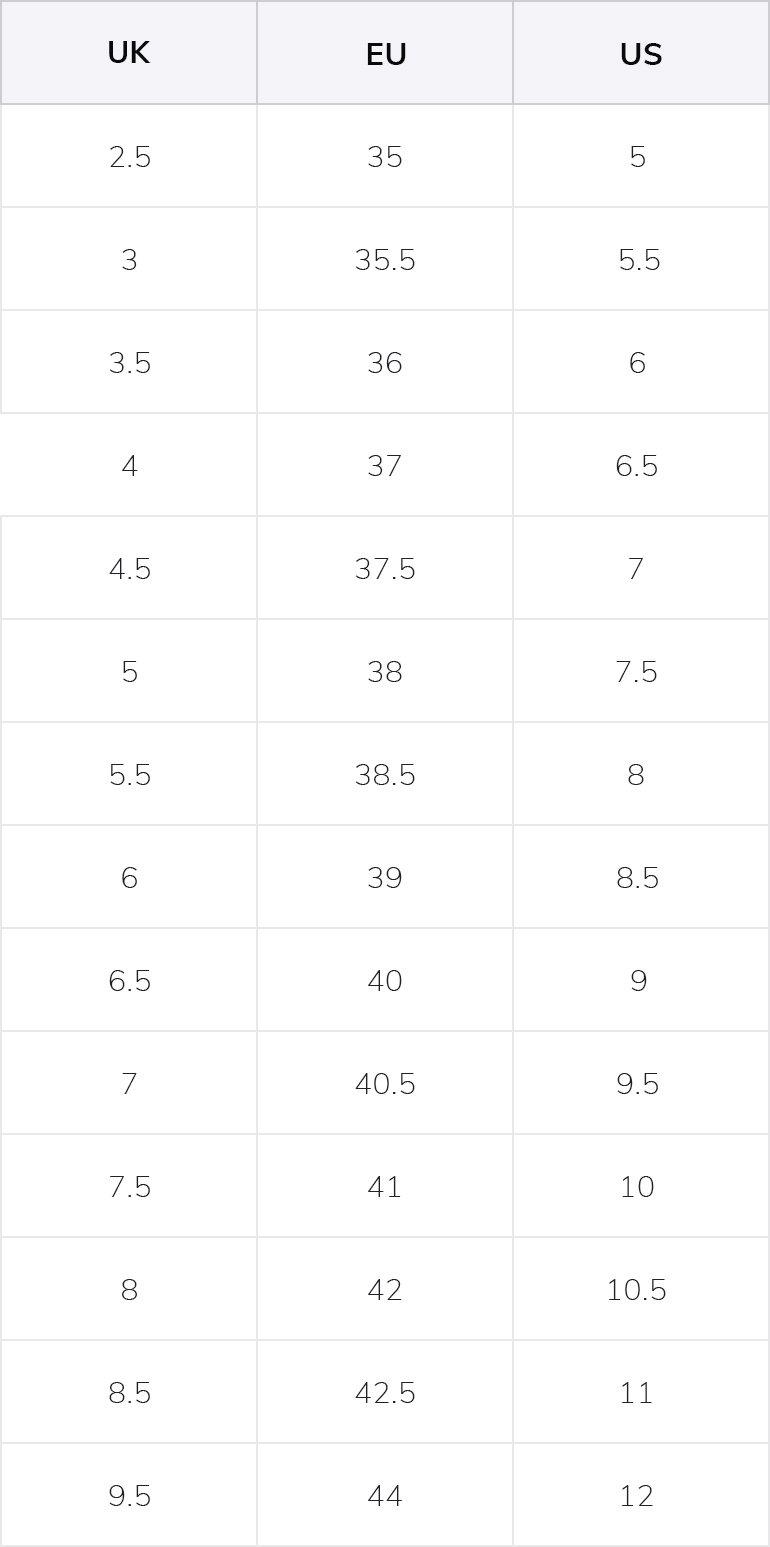 Reebok club c store 85 size chart