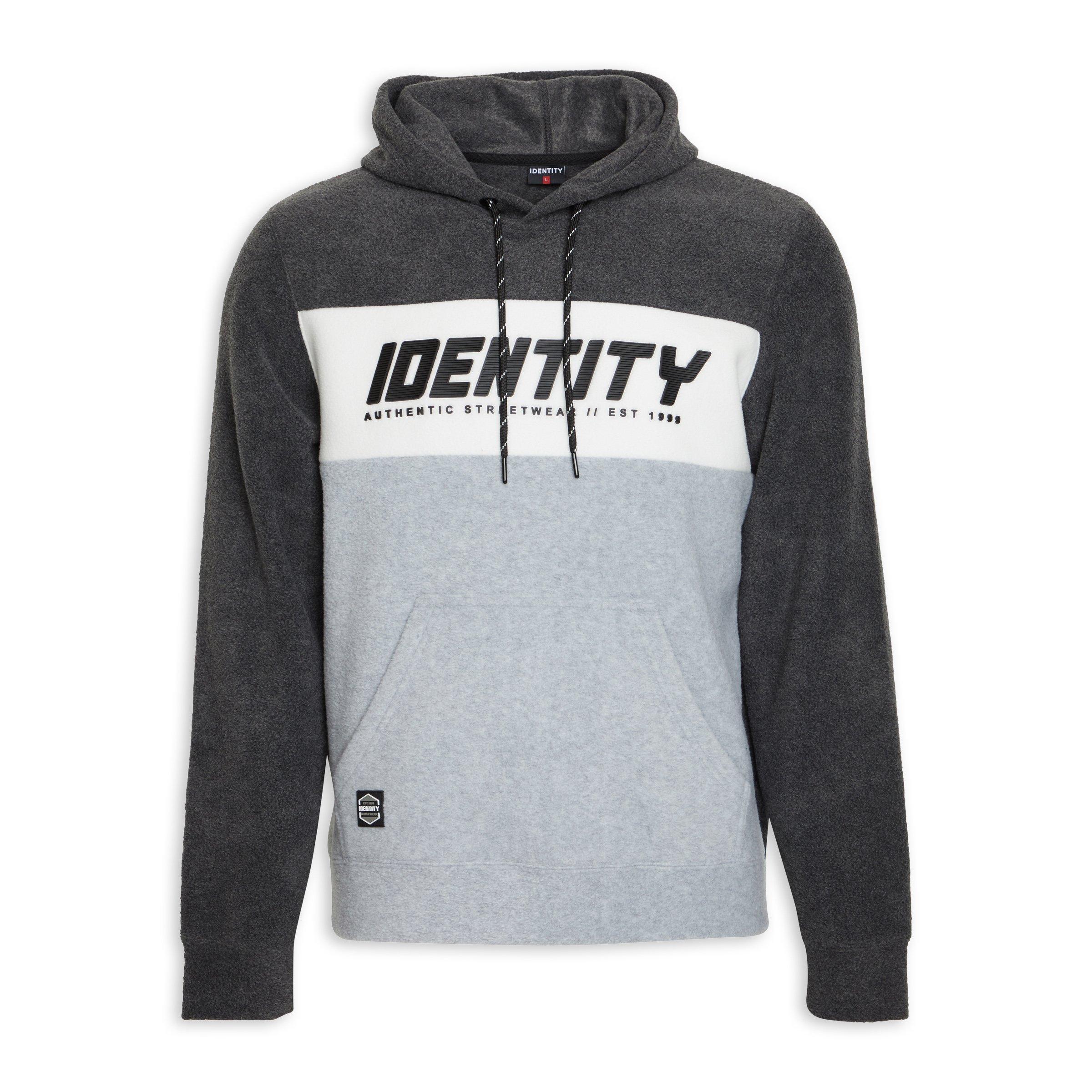 Grey branded hoodie hotsell