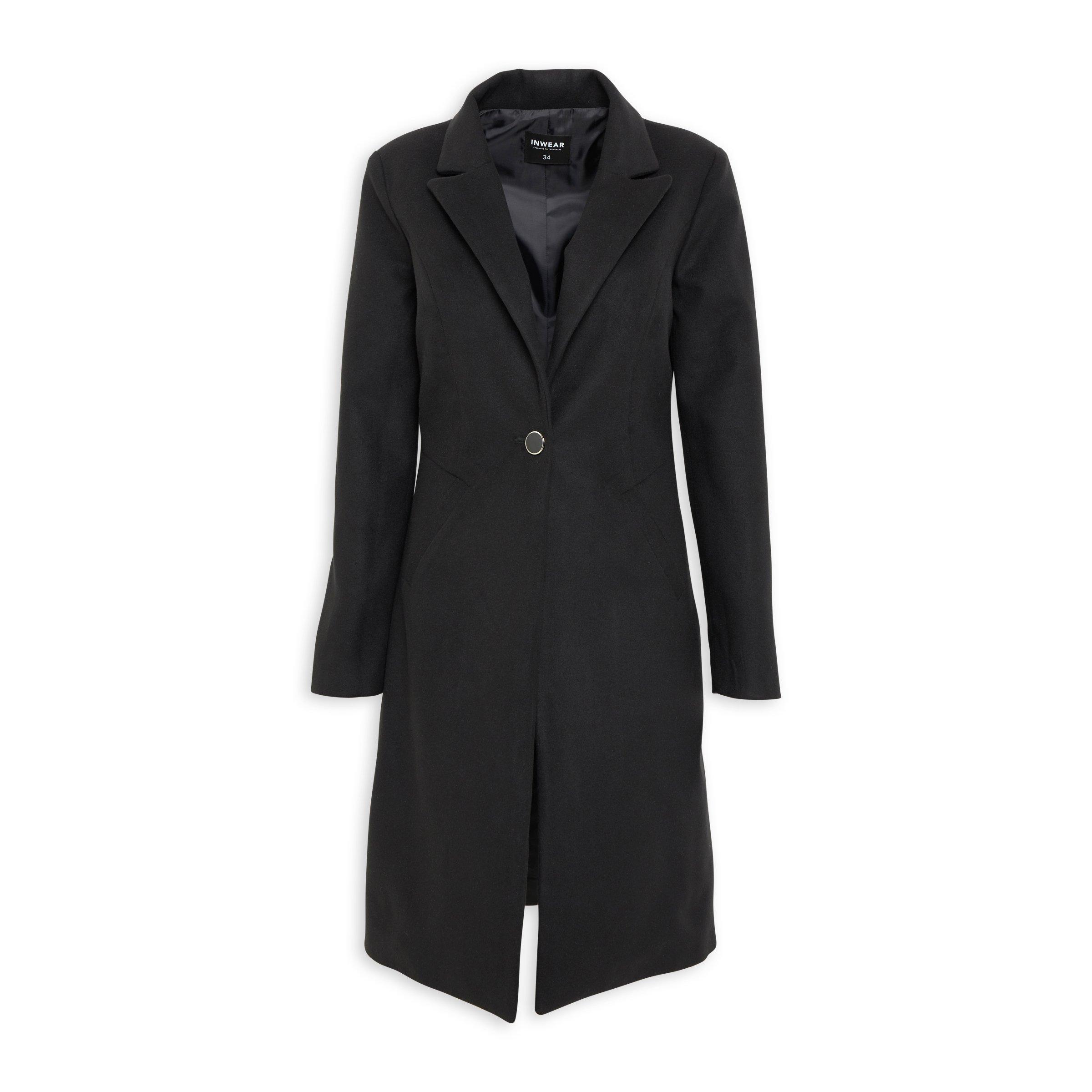 Black store fitted coat