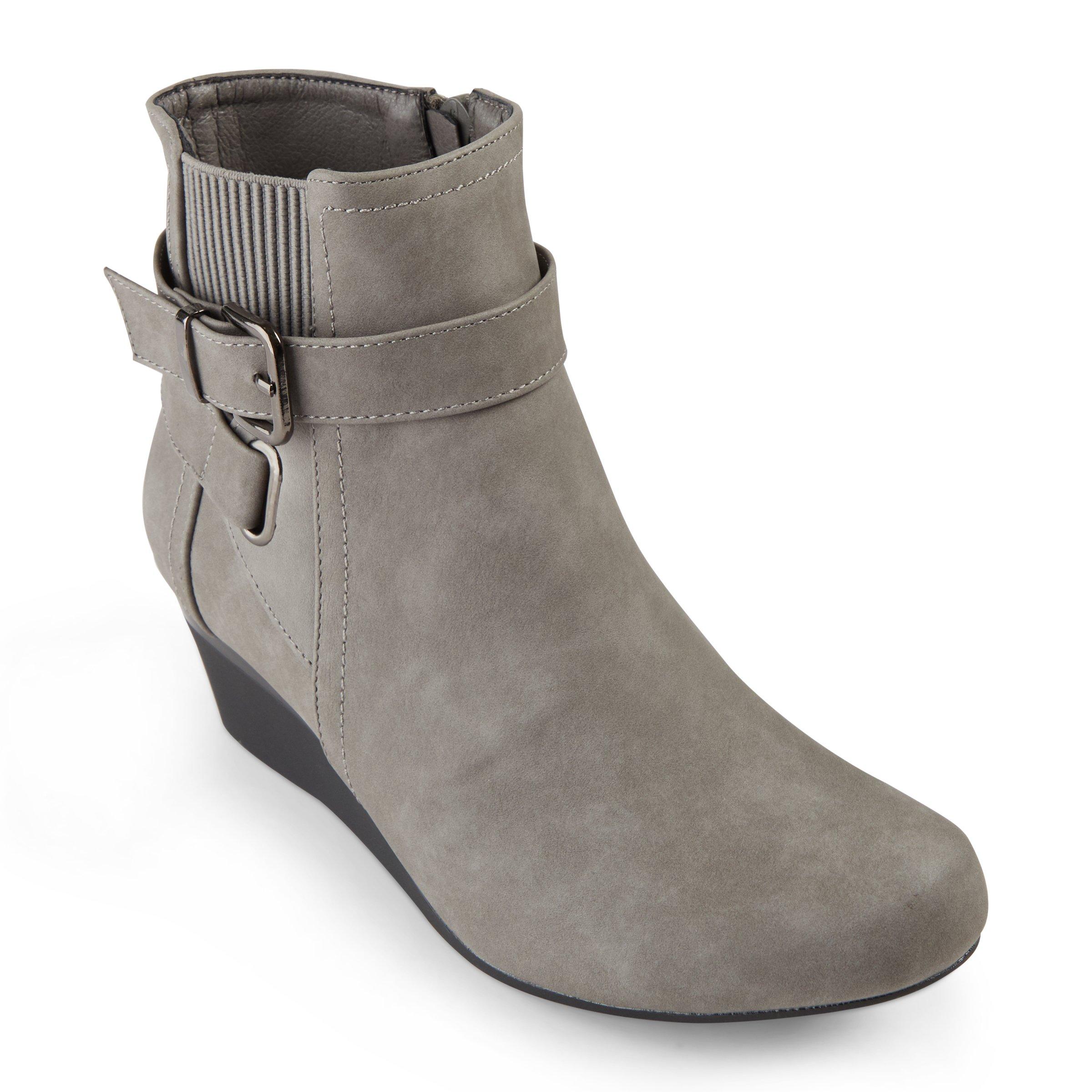 Grey on sale wedge booties