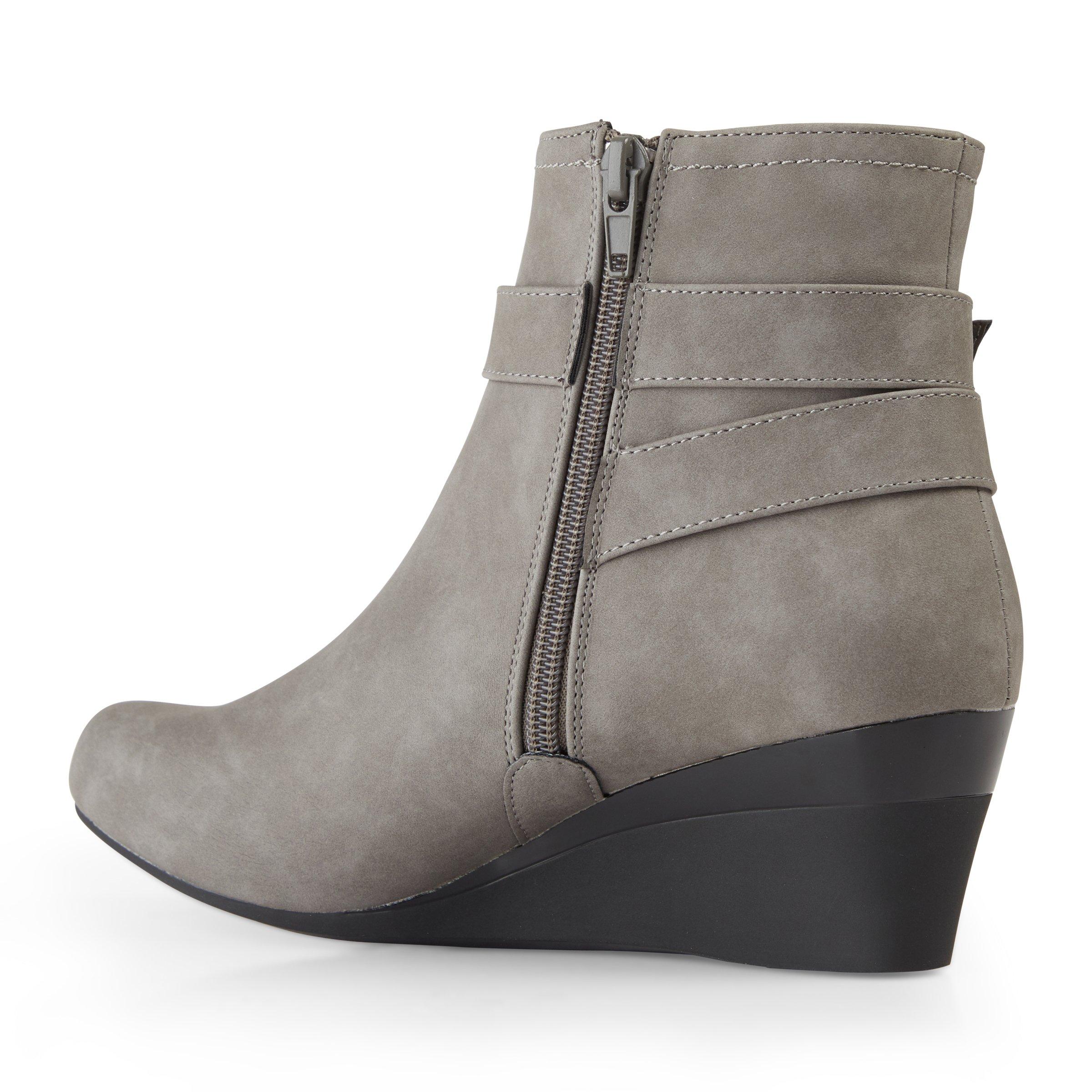 Grey wedge hot sale ankle boots