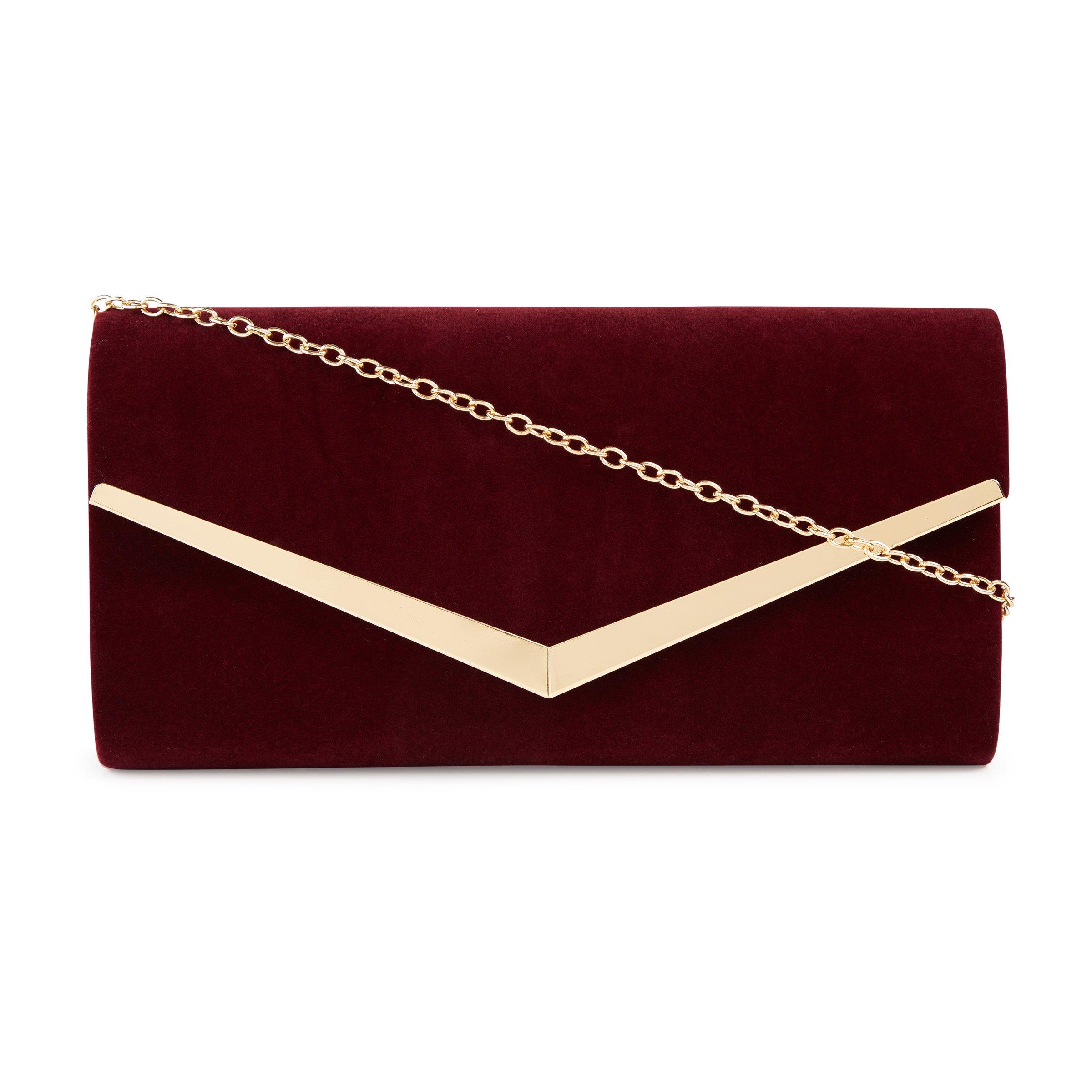 Maroon store clutch bag