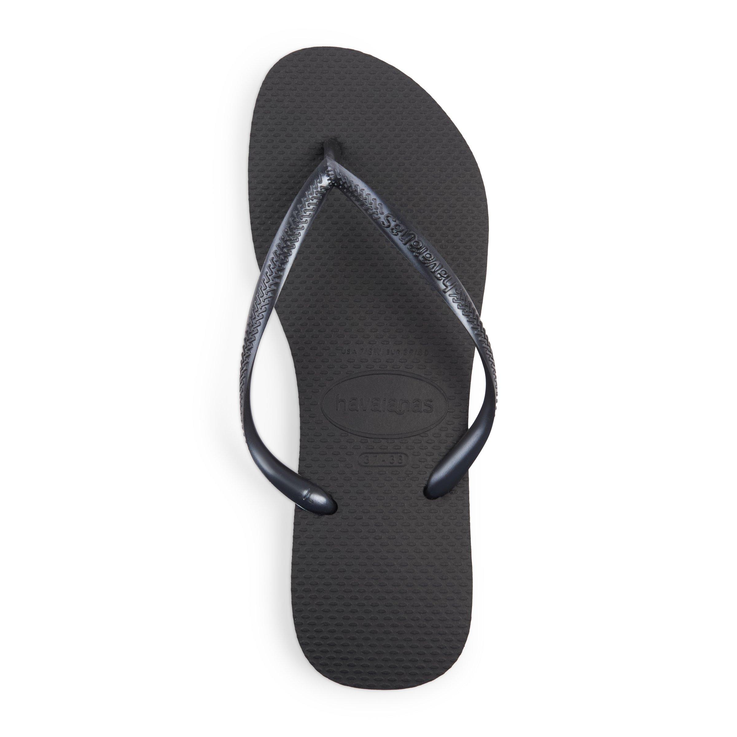 Black Slim Flip Flops