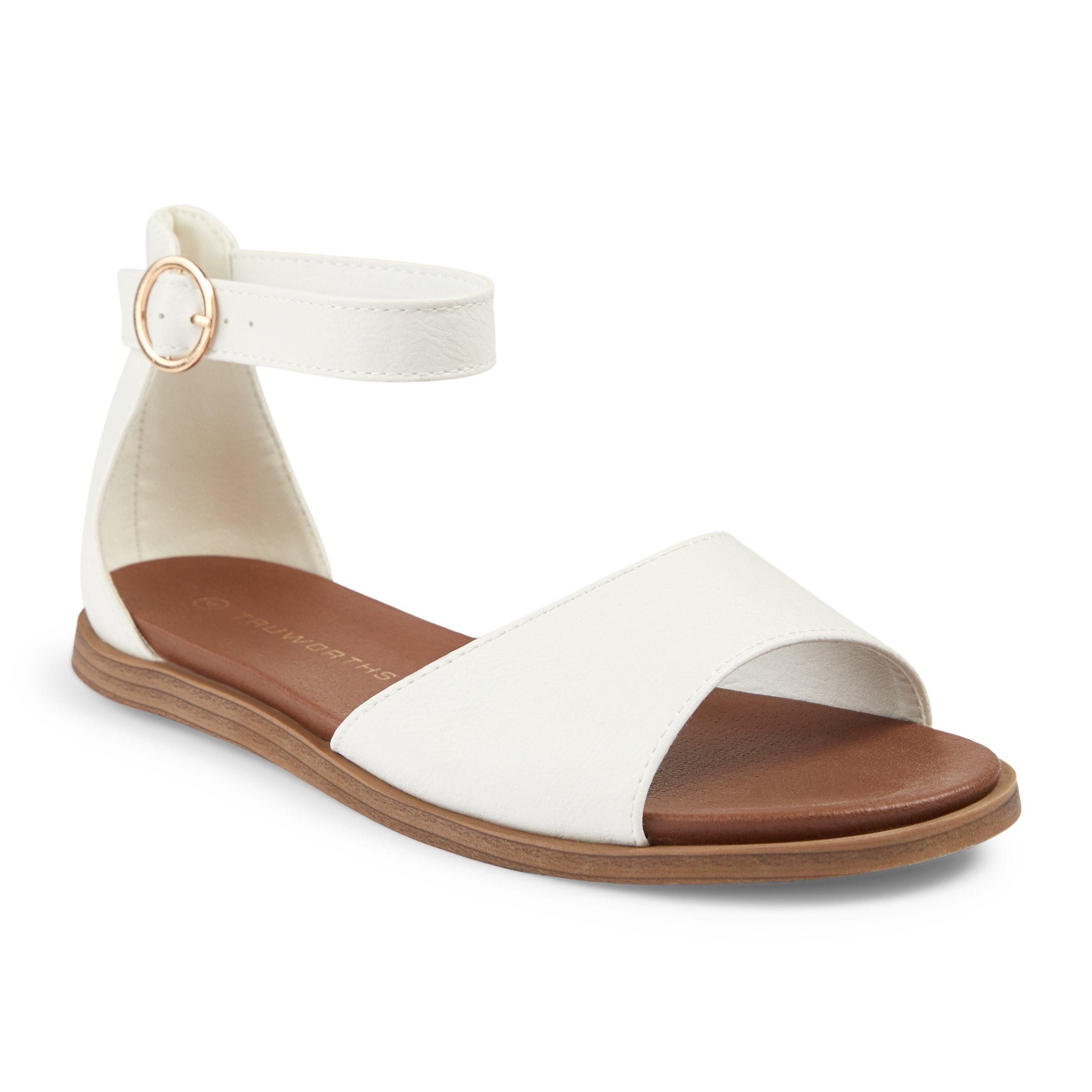 White ankle tie on sale sandals