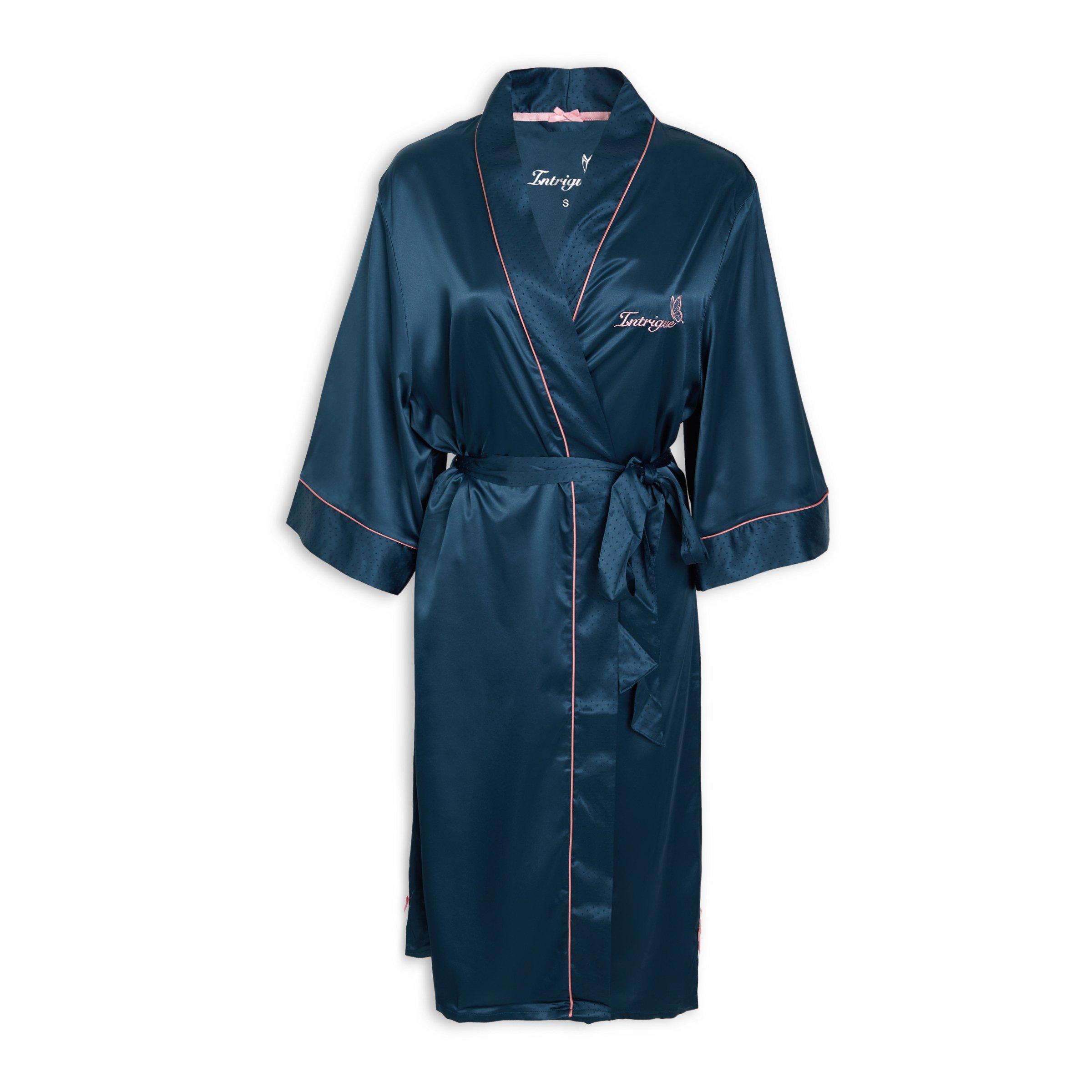 Teal satin robe top