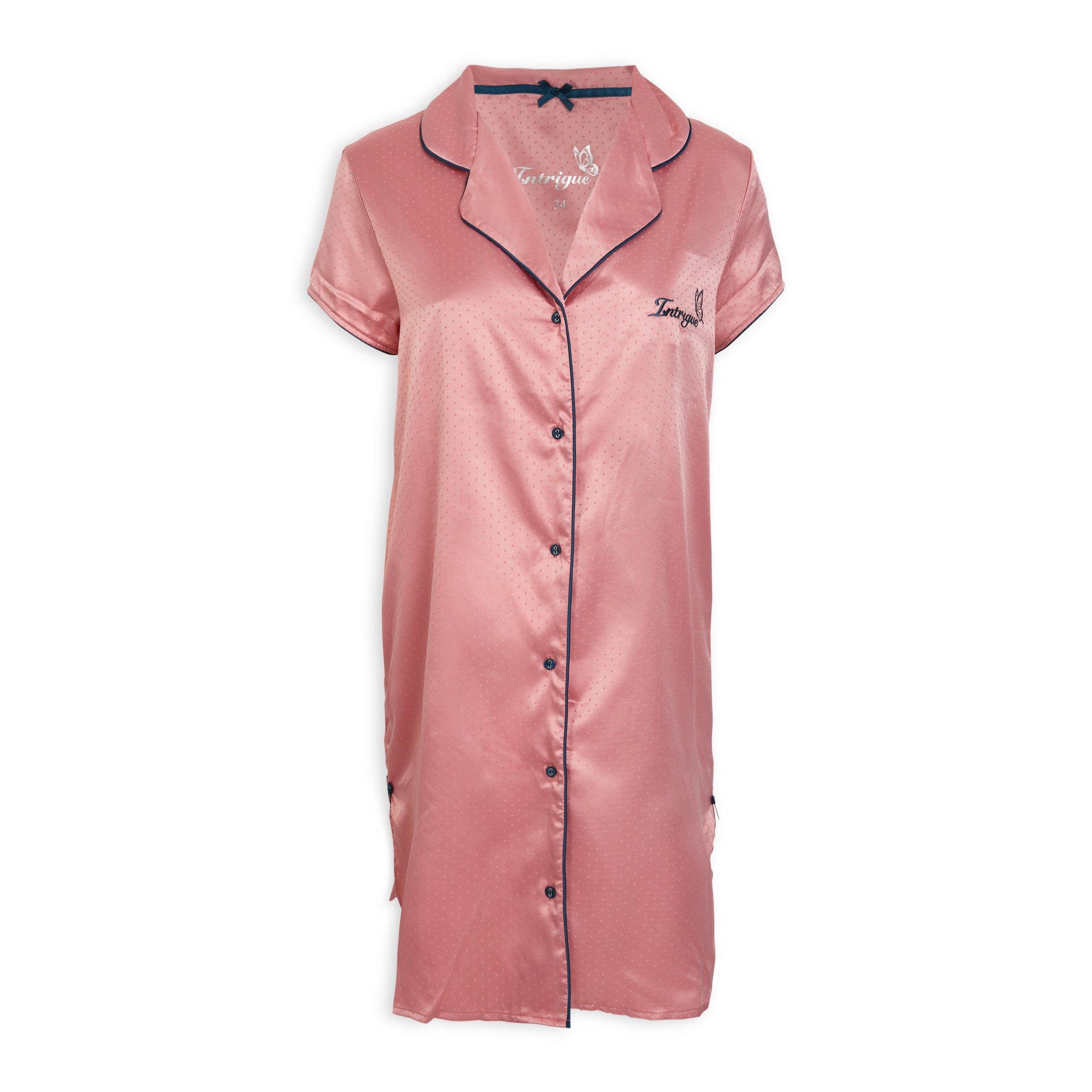 Button-Down Sleep Shirt - Pink