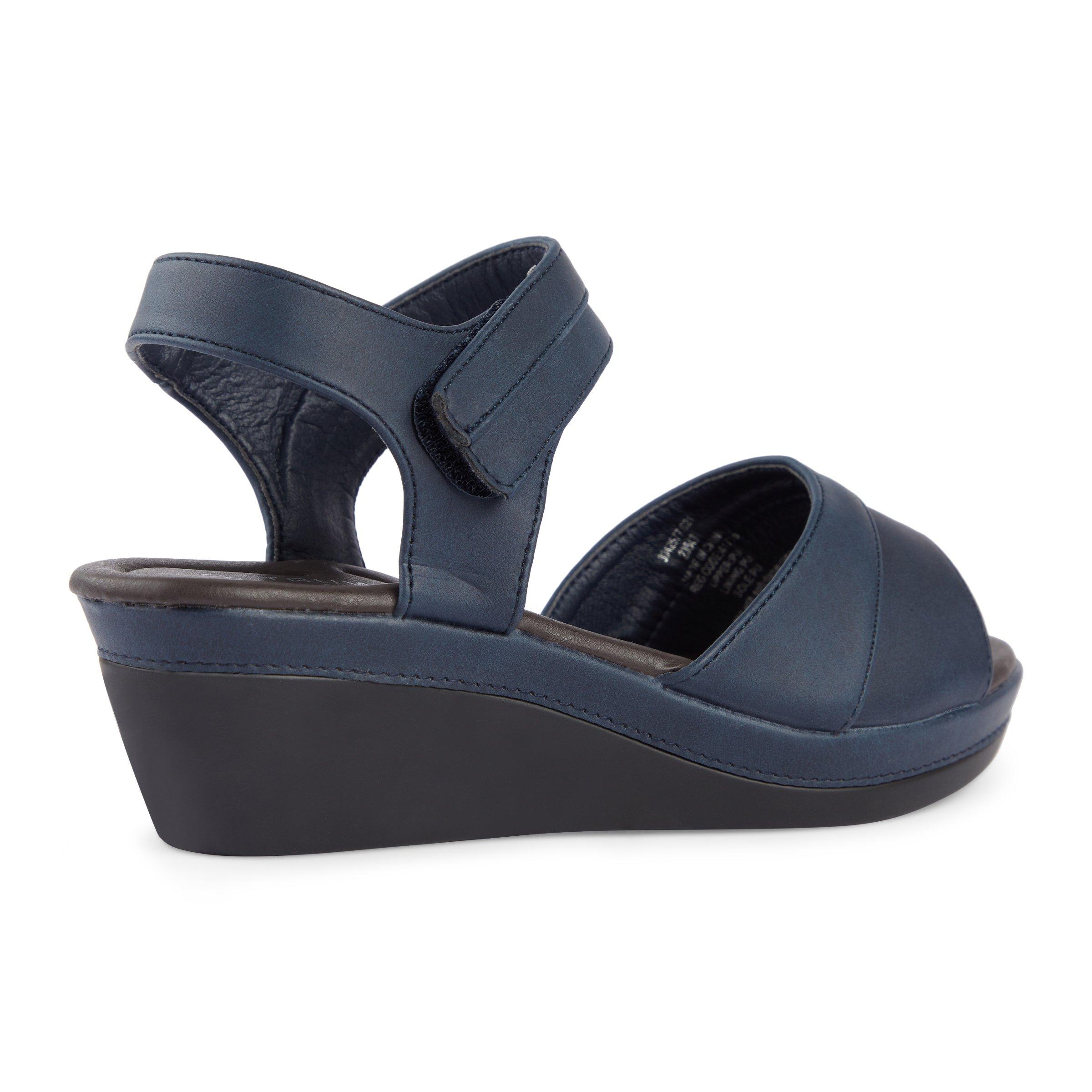 Womens blue wedge on sale shoes