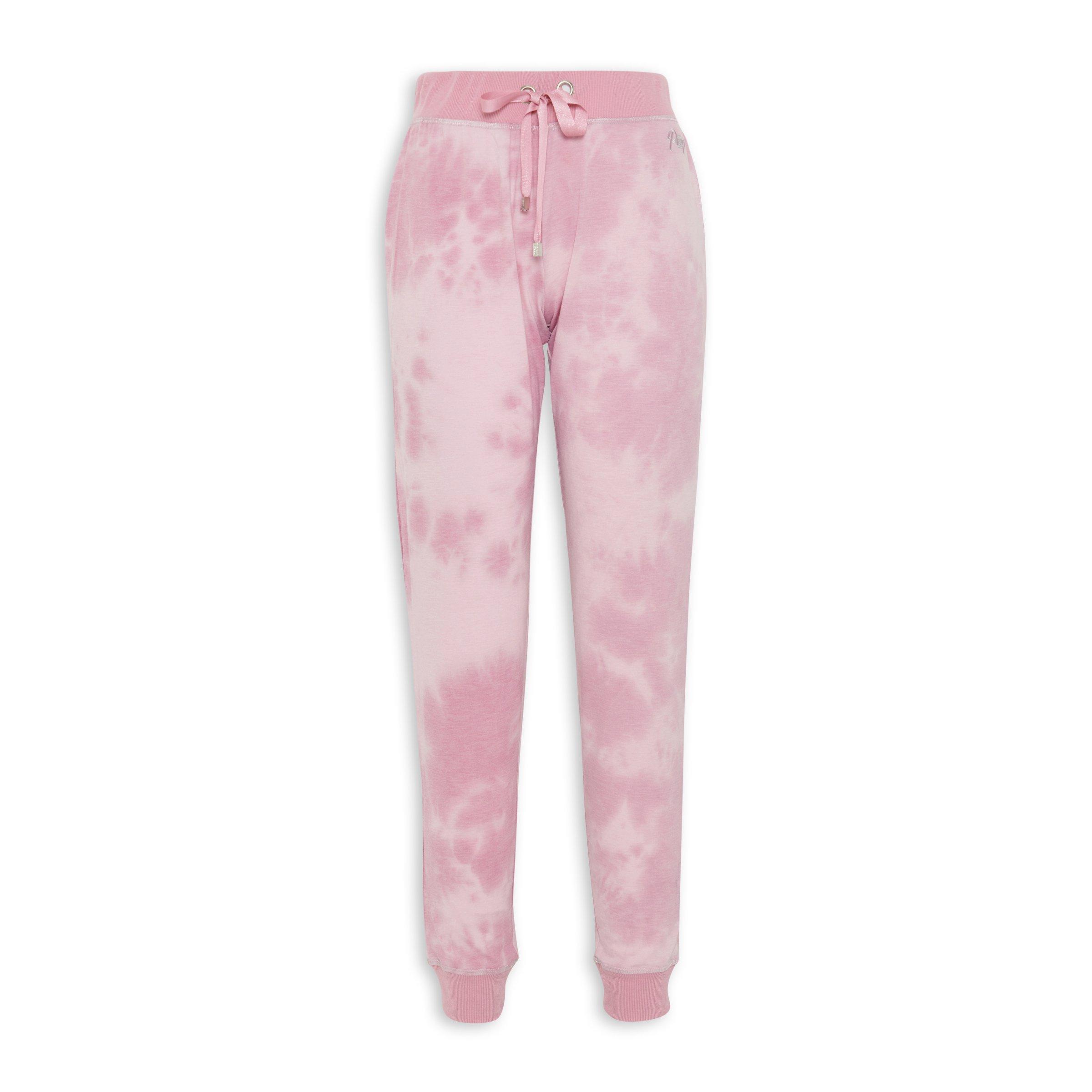 Pink tie store dye joggers