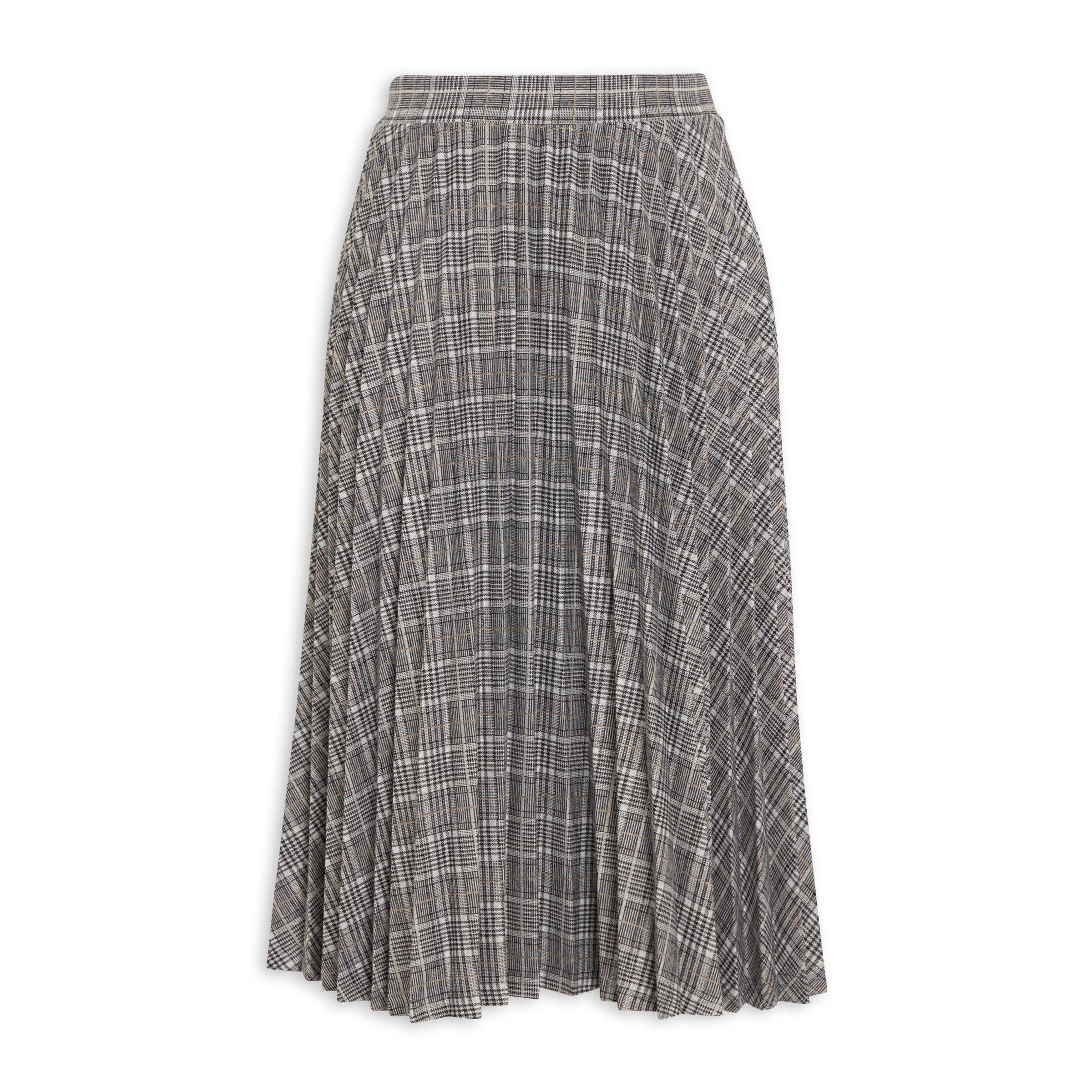 Grey check pleated on sale skirt