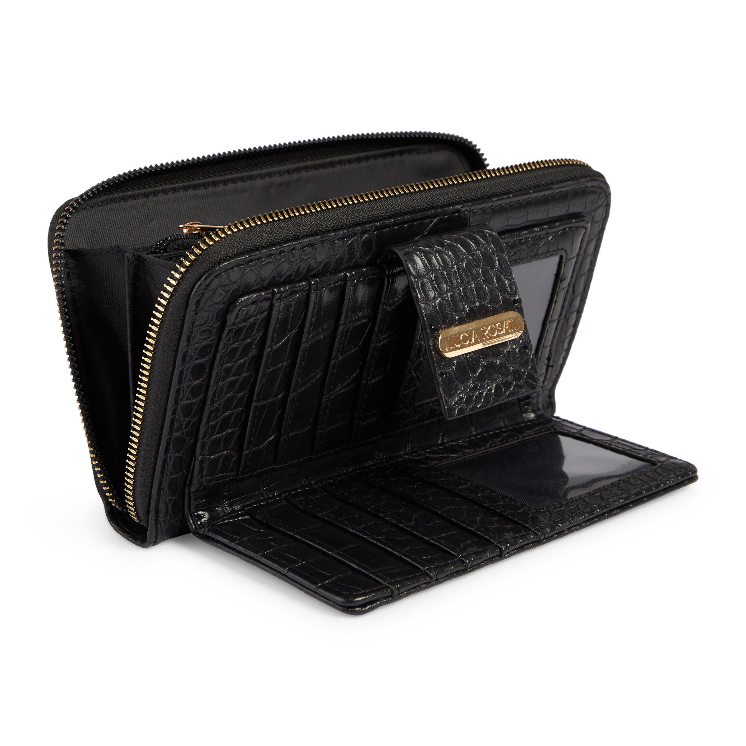 Black zip around discount purse