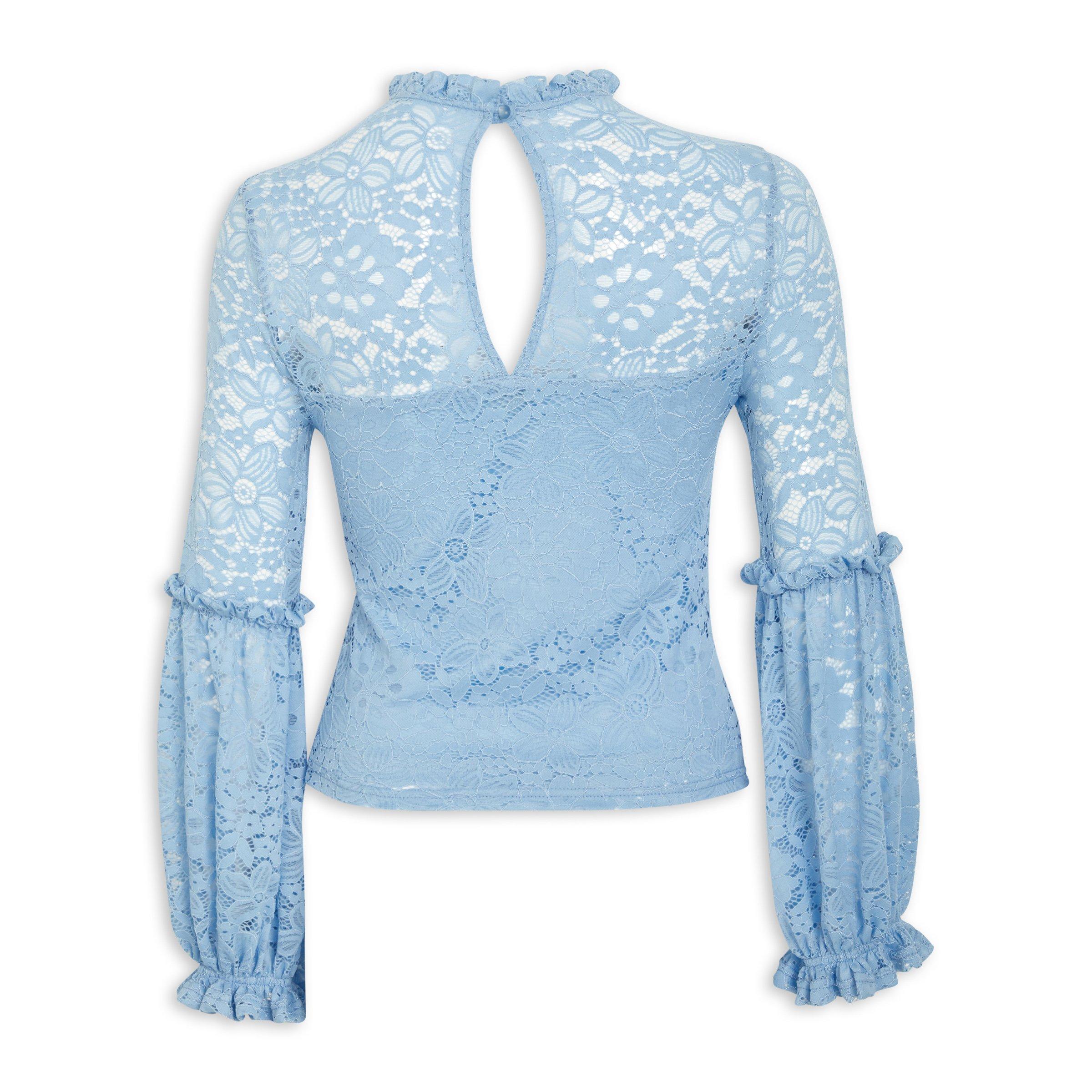 Pale Blue Lace Top 3047622 Truworths