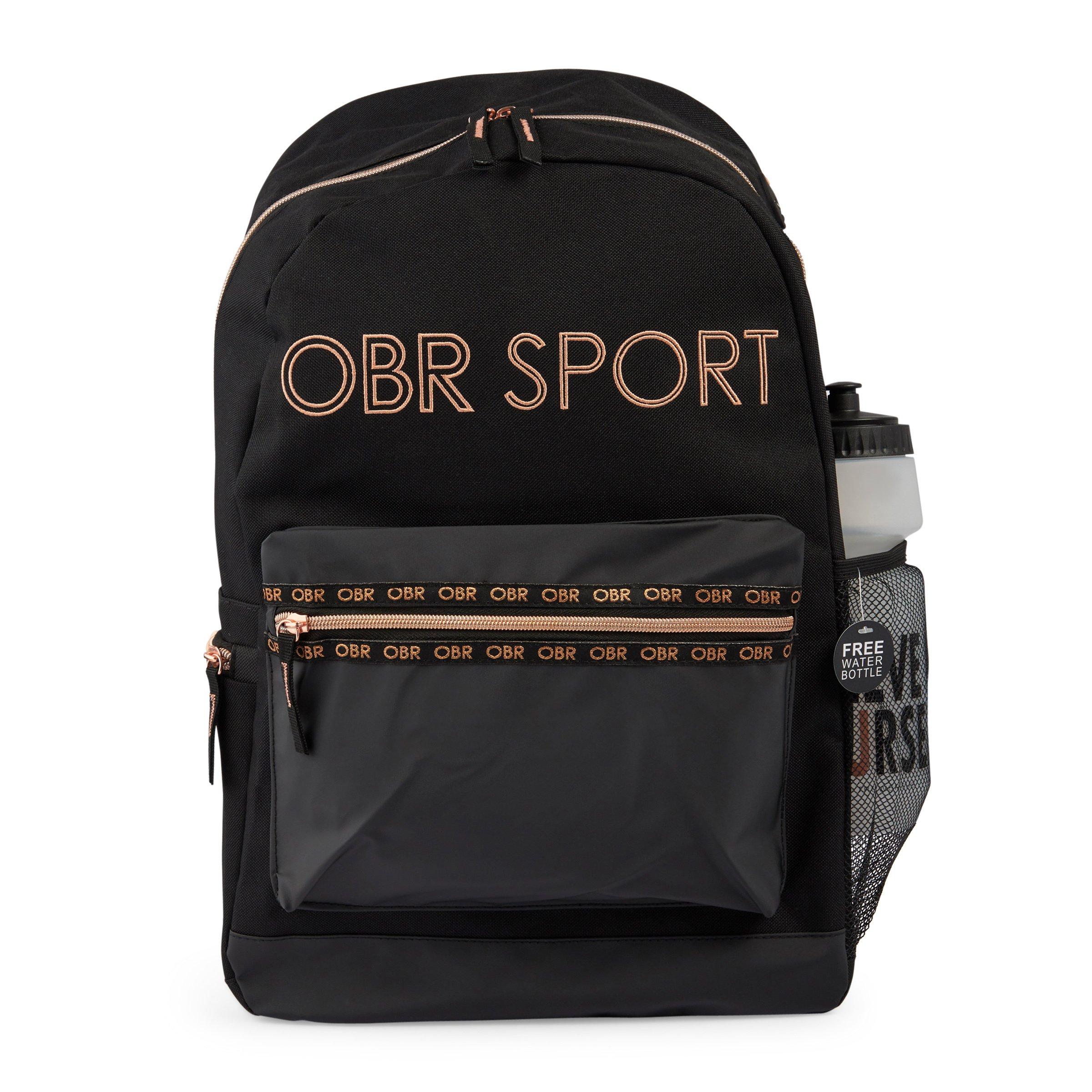 Black backpack best sale rose gold zip