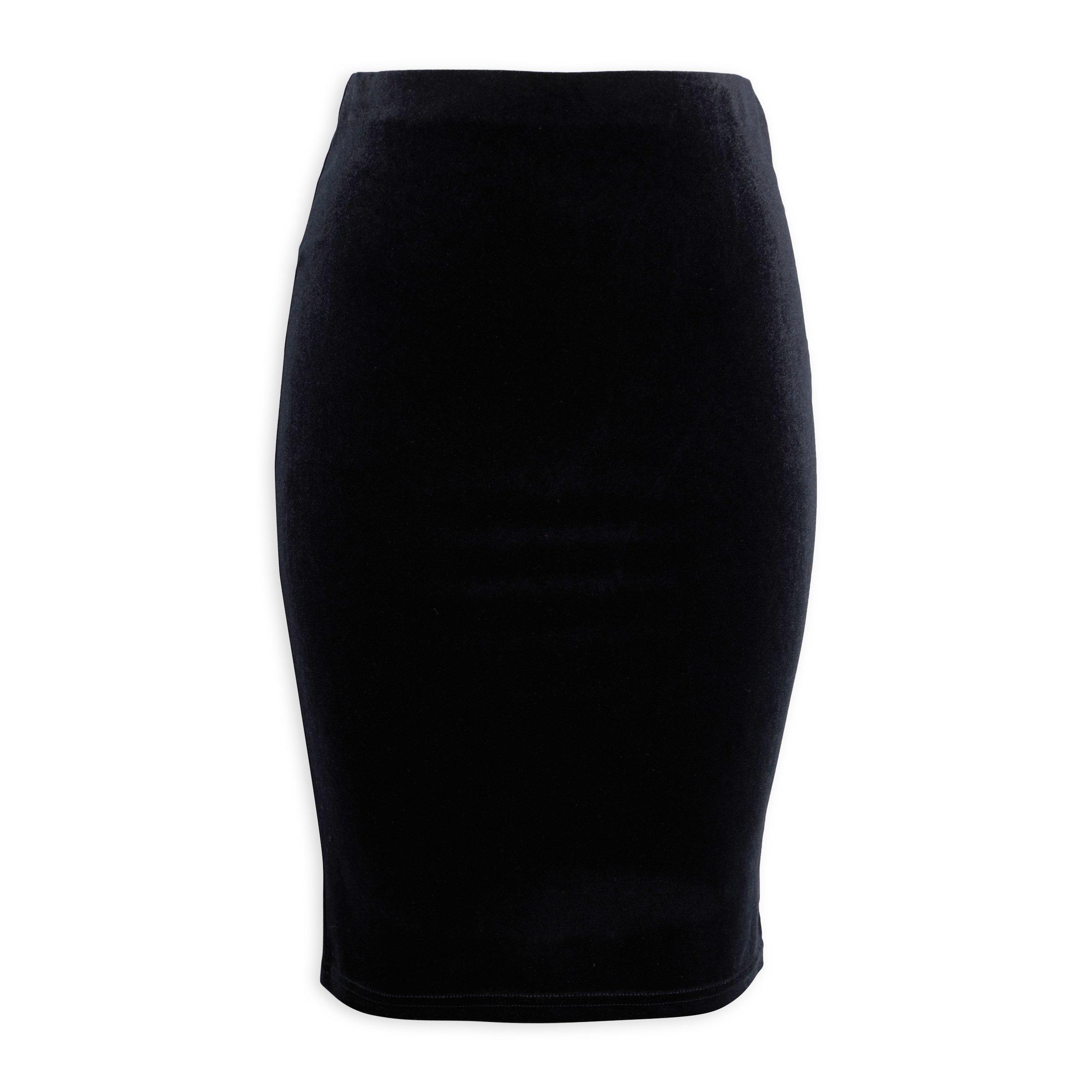 Black velour cheap pencil skirt