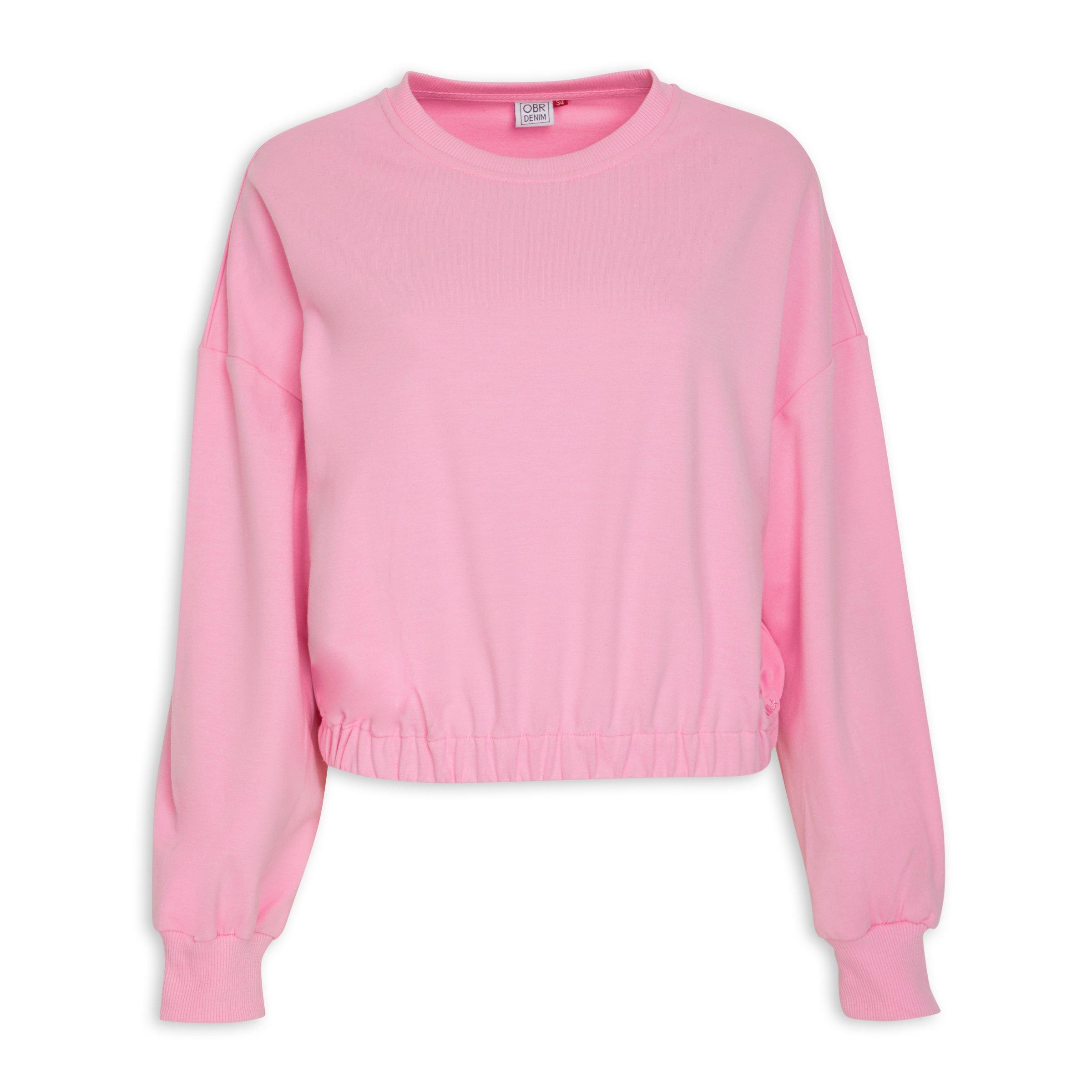 Hot pink cropped clearance sweatshirt