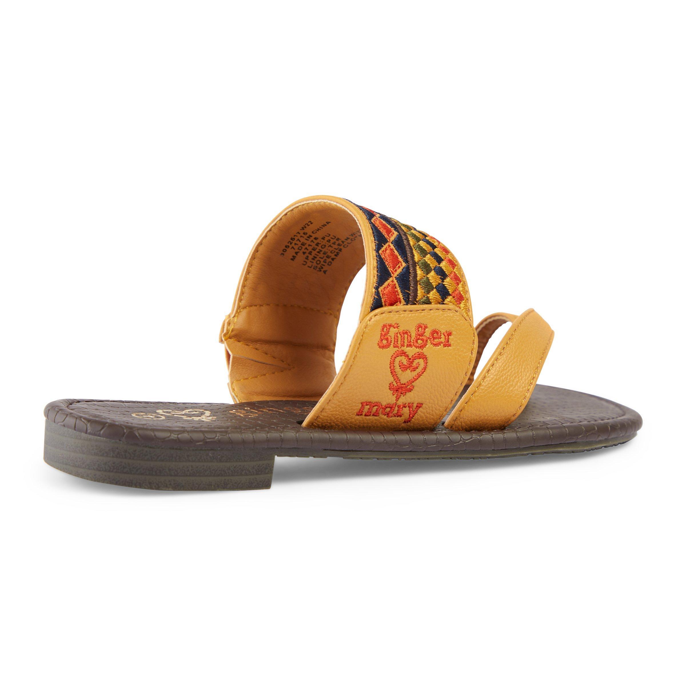 Yellow toe clearance post sandals