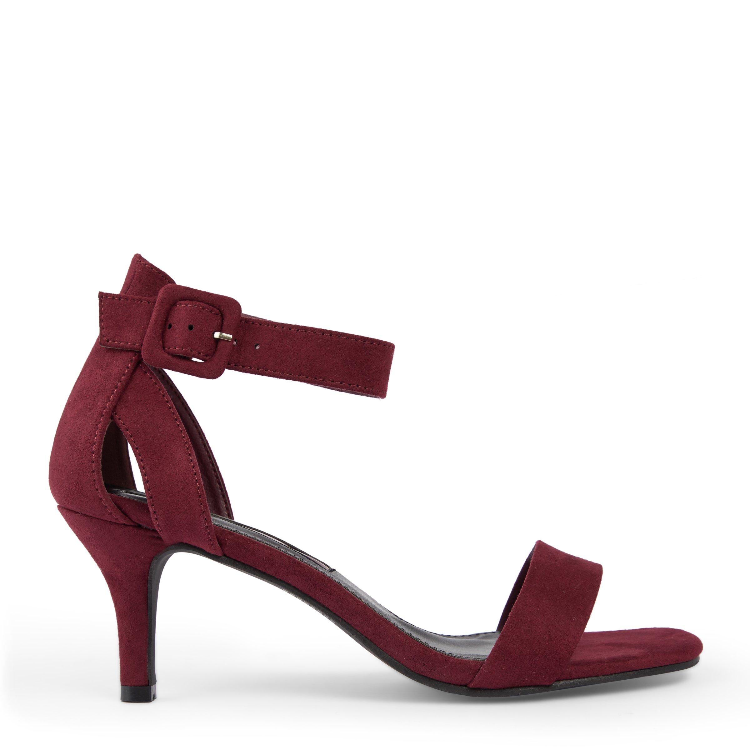 Burgundy 2024 heeled sandals