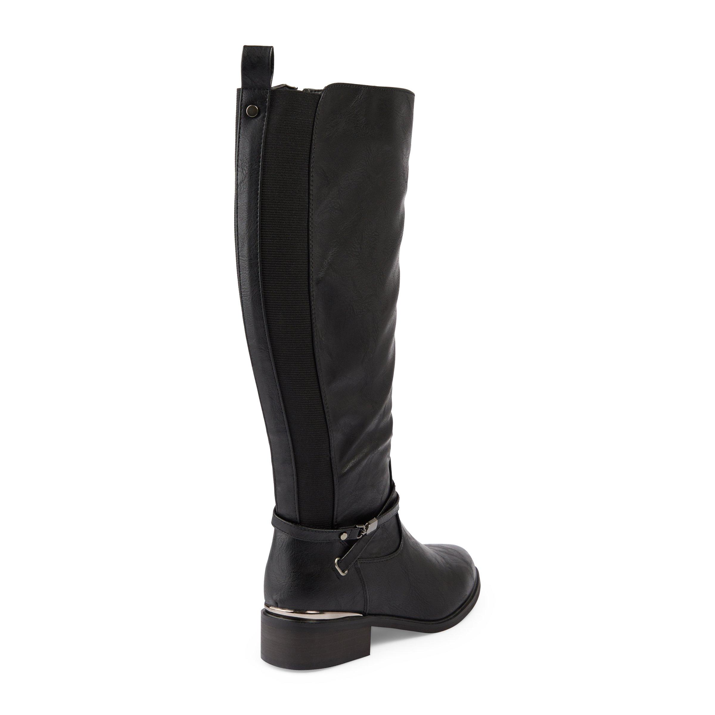 Ladies black knee length on sale boots