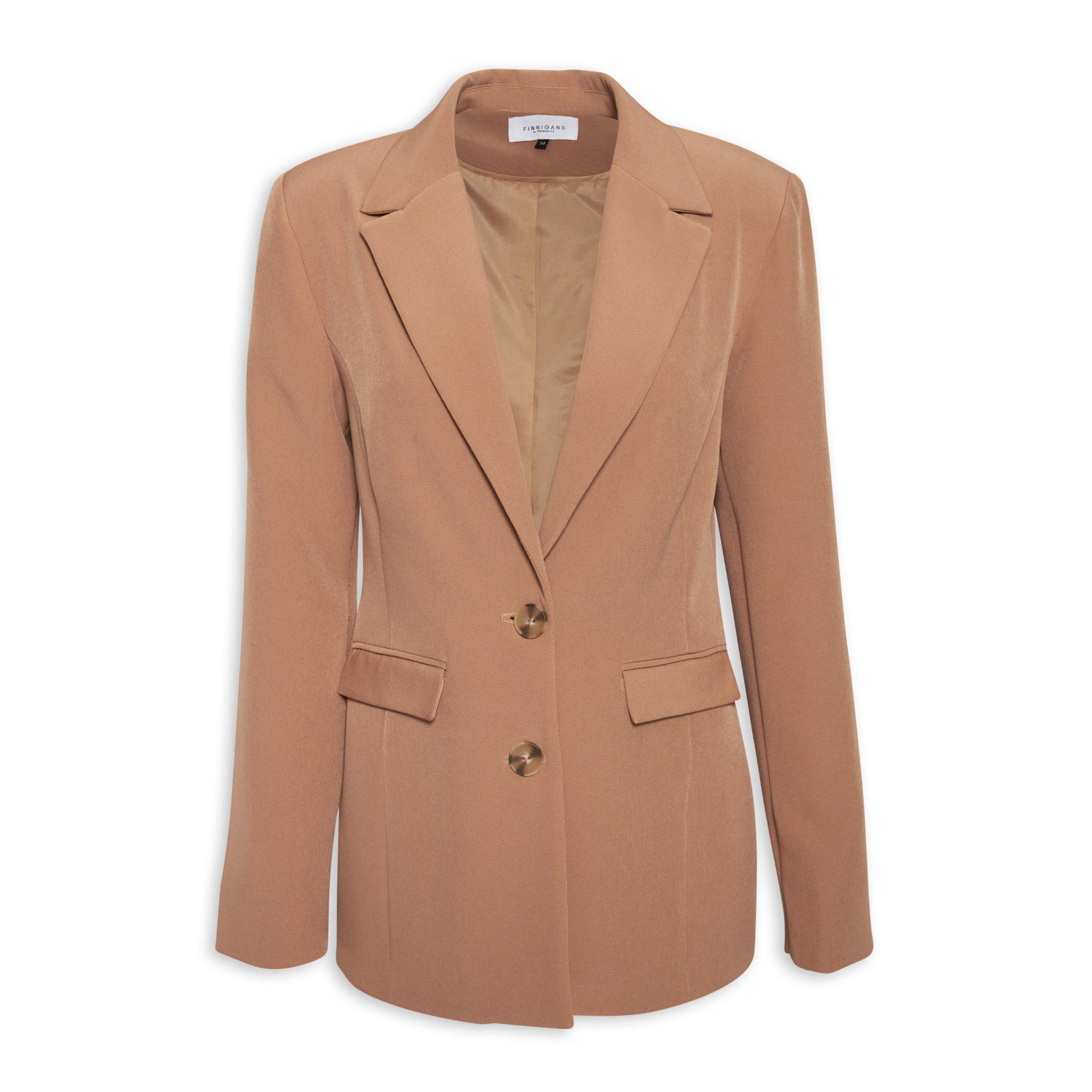 Tan 2024 fitted blazer