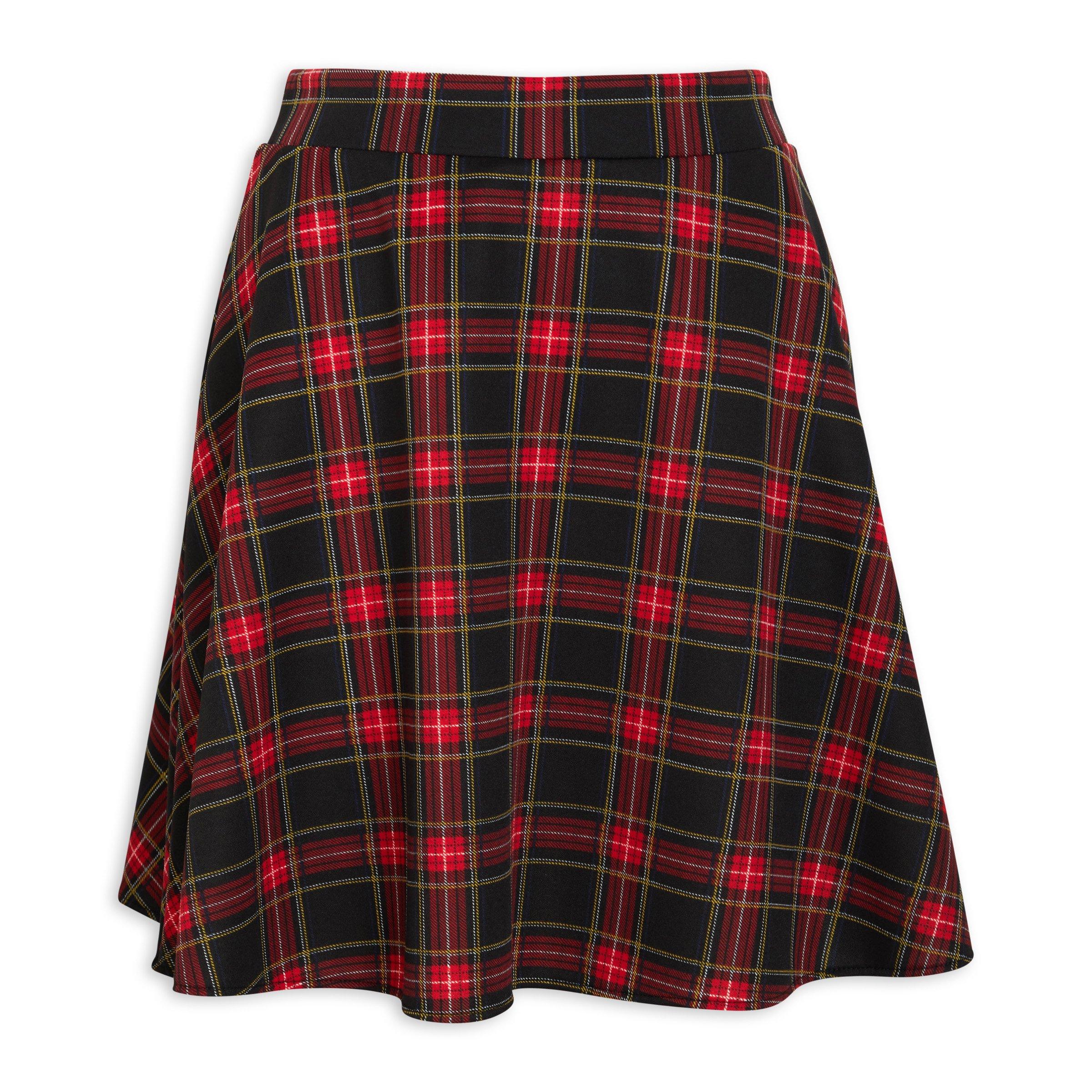 Checkered skirt outlet red